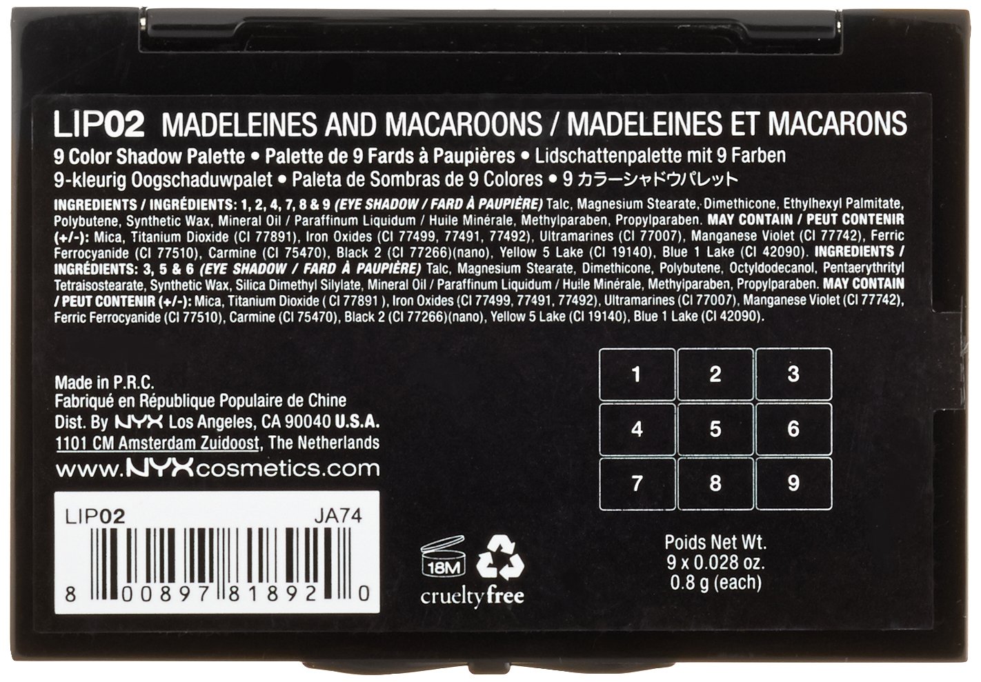 NYX Cosmetics Love in Paris Eyeshadow Palette - Madeleines & Macaroons (0.028 oz) | Long-Lasting Pigmented Shades for Day & Night Makeup Looks | Perfect for Parties, Date Nights & Professional Makeup Artists