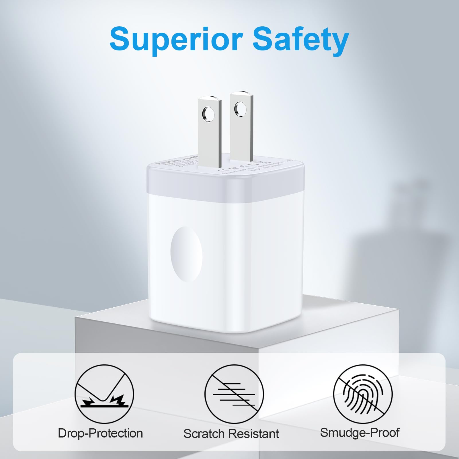 5V USB Charger 3-Pack - Fast 1A Wall Charger Cube for iPhone, Samsung Galaxy, Google Pixel, PSP, E-Readers & More | Perfect for Home, Office & Travel Charging