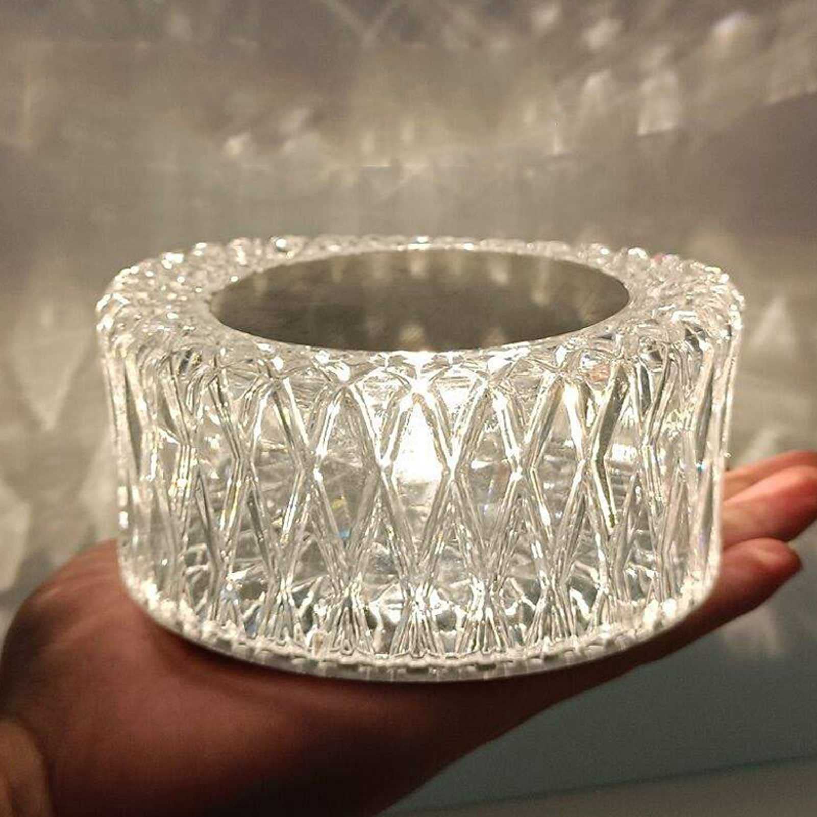 Crystal Table Lamp - LED Touch Lamp with 16 Color Changing, 3D Diamond Acrylic Design, Cordless Remote Control for Nightstand, Living Room, Bedroom, Party Decor, Office Desk, and Romantic Dinner Setting