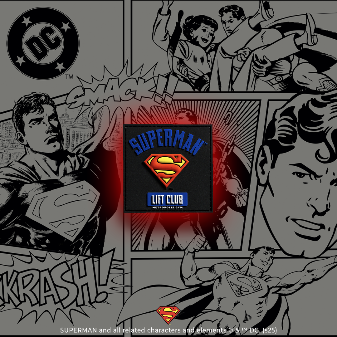 Superman Lift Club Patch - Premium Embroidered Iron-On Patch for Jackets, Bags & Hats - Perfect for Cosplay, DIY Crafts & Gifts