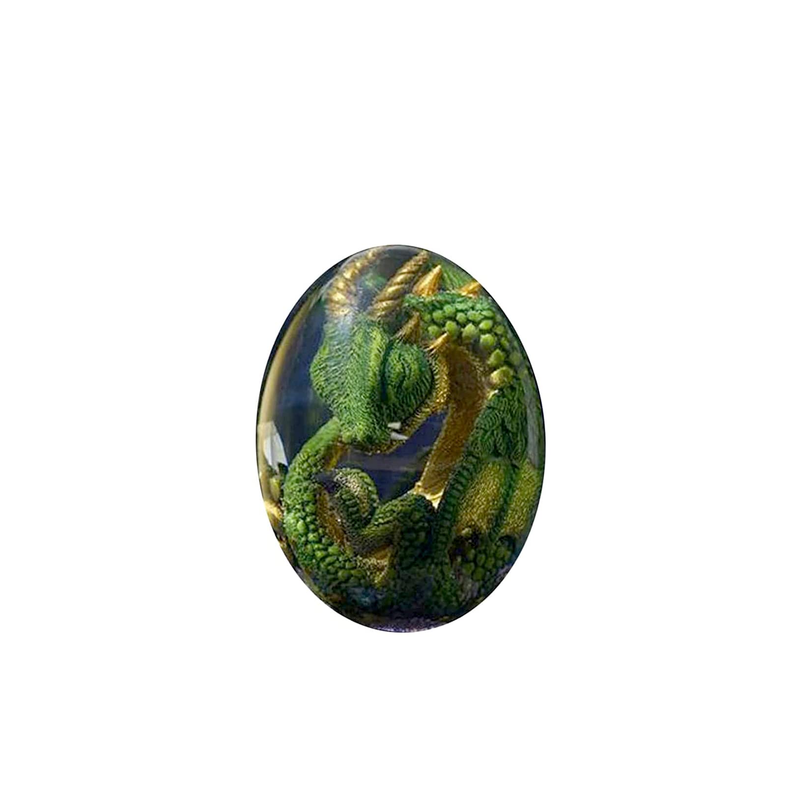 JSYYY Handmade Lava Dragon Egg Crystal Statue - Transparent Green Resin Dragon Sculpture Decor for Fantasy Collection, Home Office Display & Gift Souvenir | Perfect for D&D Enthusiasts, Anime Fans & Crystal Lovers