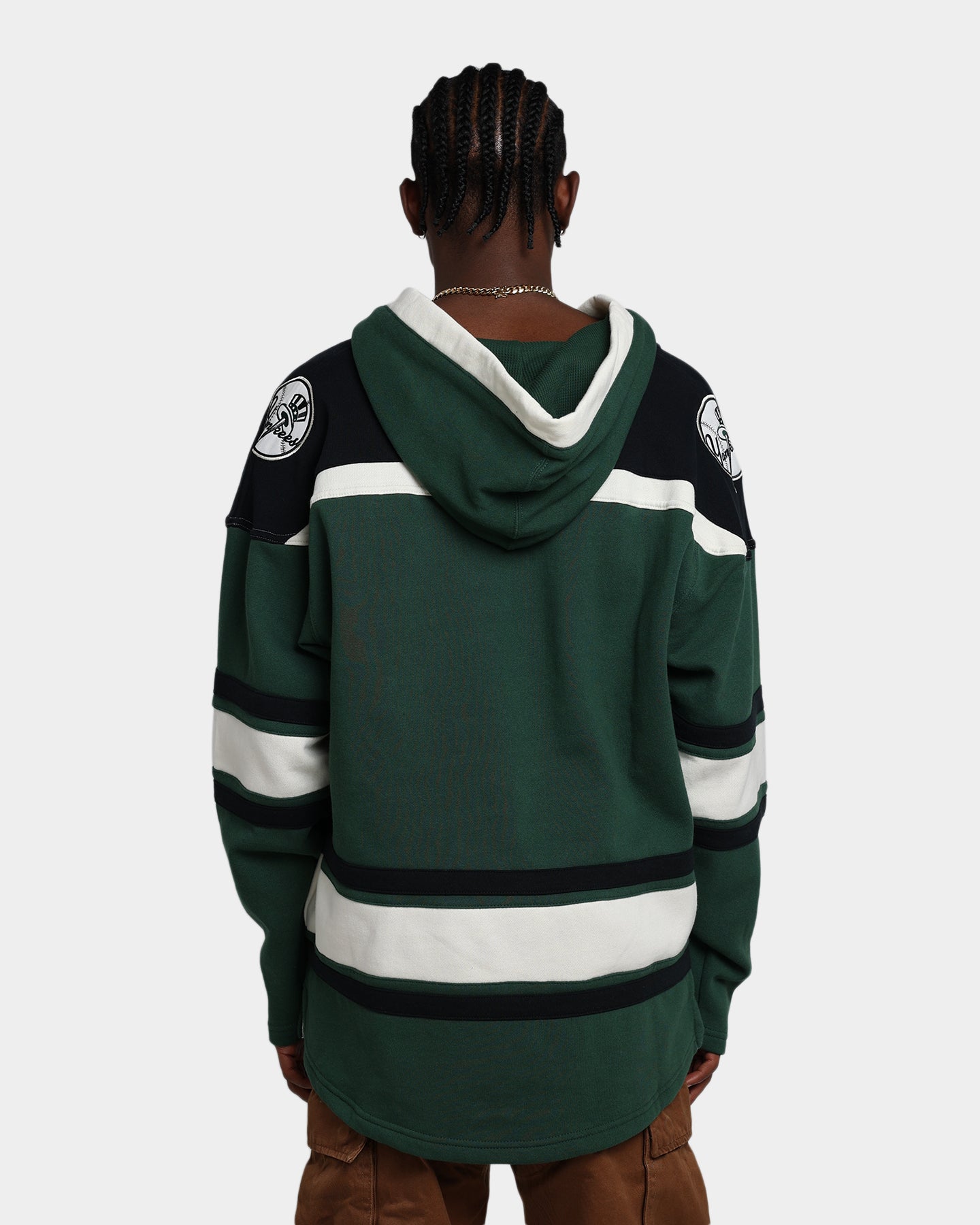 47 Brand New York Yankees Superior Lacer Hoodie for Men - Dark Green Pullover Sweatshirt with Adjustable Laces - Perfect for Baseball Games, Streetwear & Casual Outfits