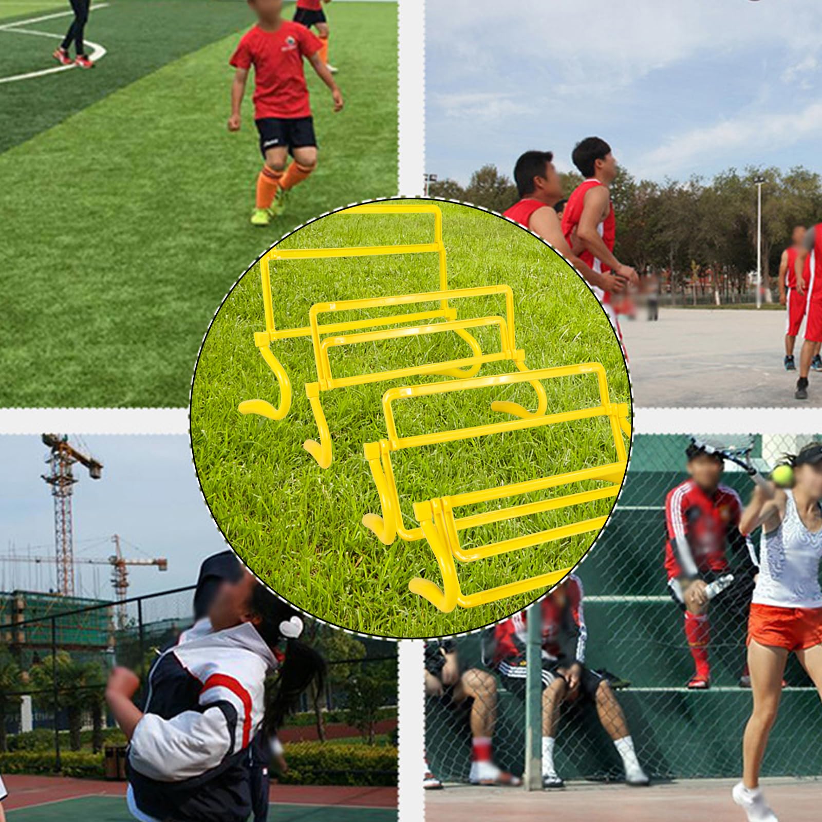 Adjustable Speed Training Hurdles Set of 4 - Professional Track & Field Equipment for Agility Drills, Football, Soccer & Fitness Training - Perfect for Home Gym, School PE Class & Outdoor Sports Practice