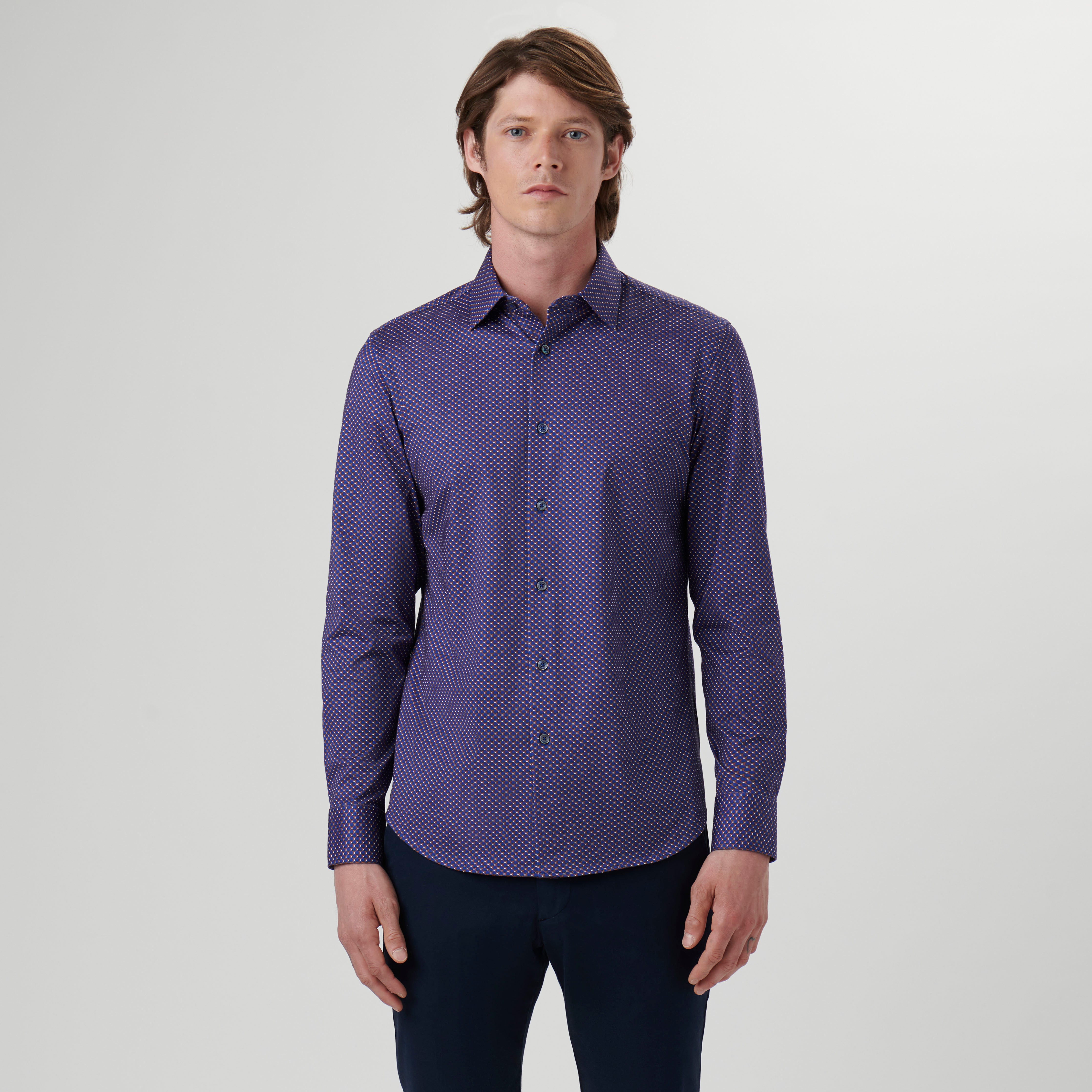 James Geometric Print Cotton Shirt for Men - Stylish Casual Button Down Shirt for Office, Date Night & Everyday Wear