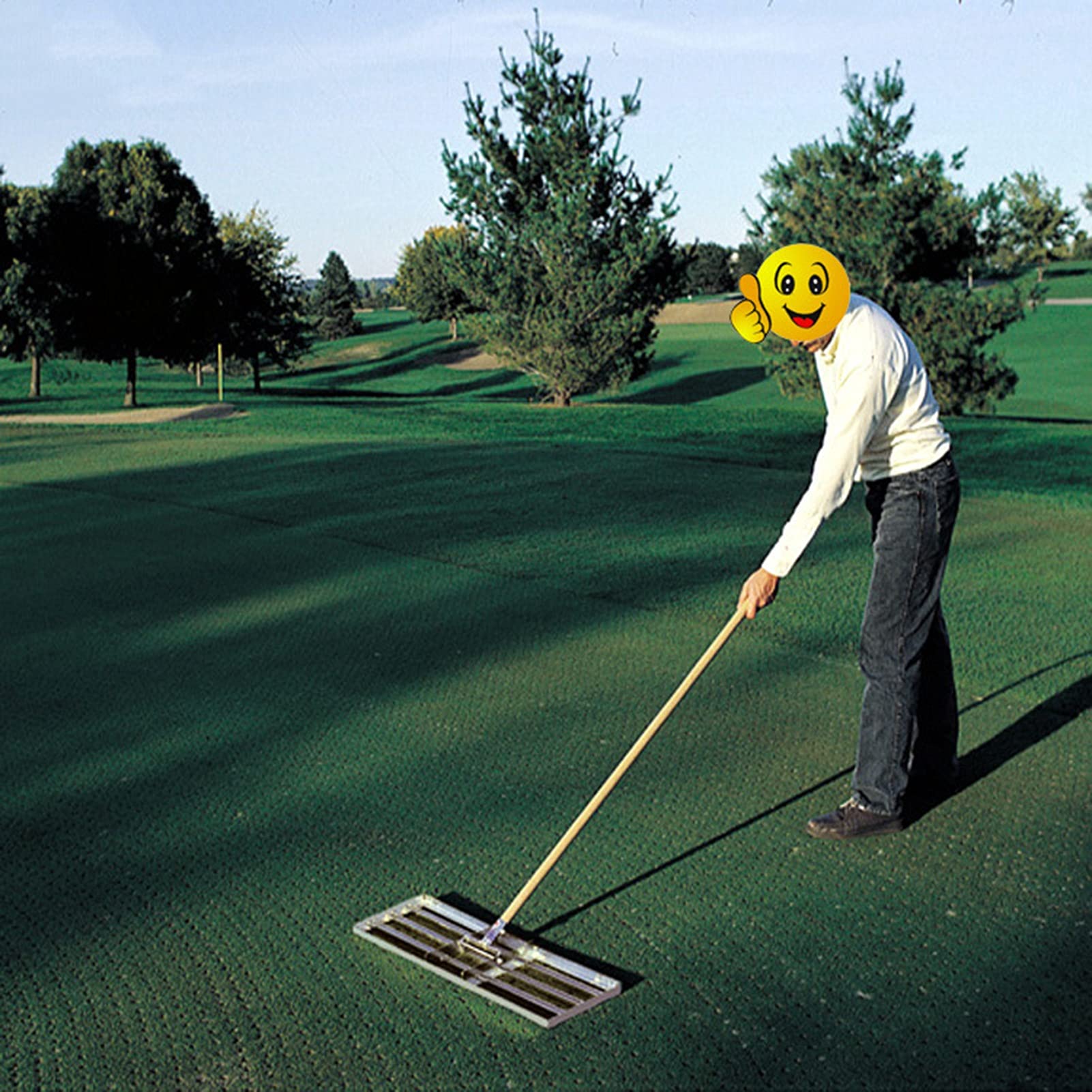 **Heavy-Duty 4FT Lawn Leveling Rake - Stainless Steel Golf & Garden Grass Leveler, Large-Capacity Lawn Pusher (50×135CM) - Perfect for Golf Courses, Landscaping & Yard Maintenance**