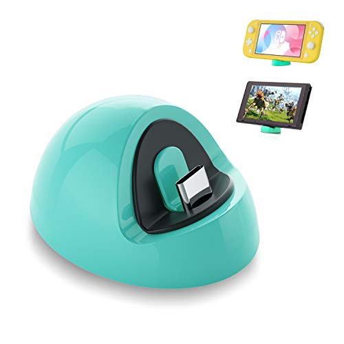 Nintendo Switch Lite Charger & Charging Dock - Fast Charging Compatible with Switch Lite - Turquoise Color for Gaming on the Go