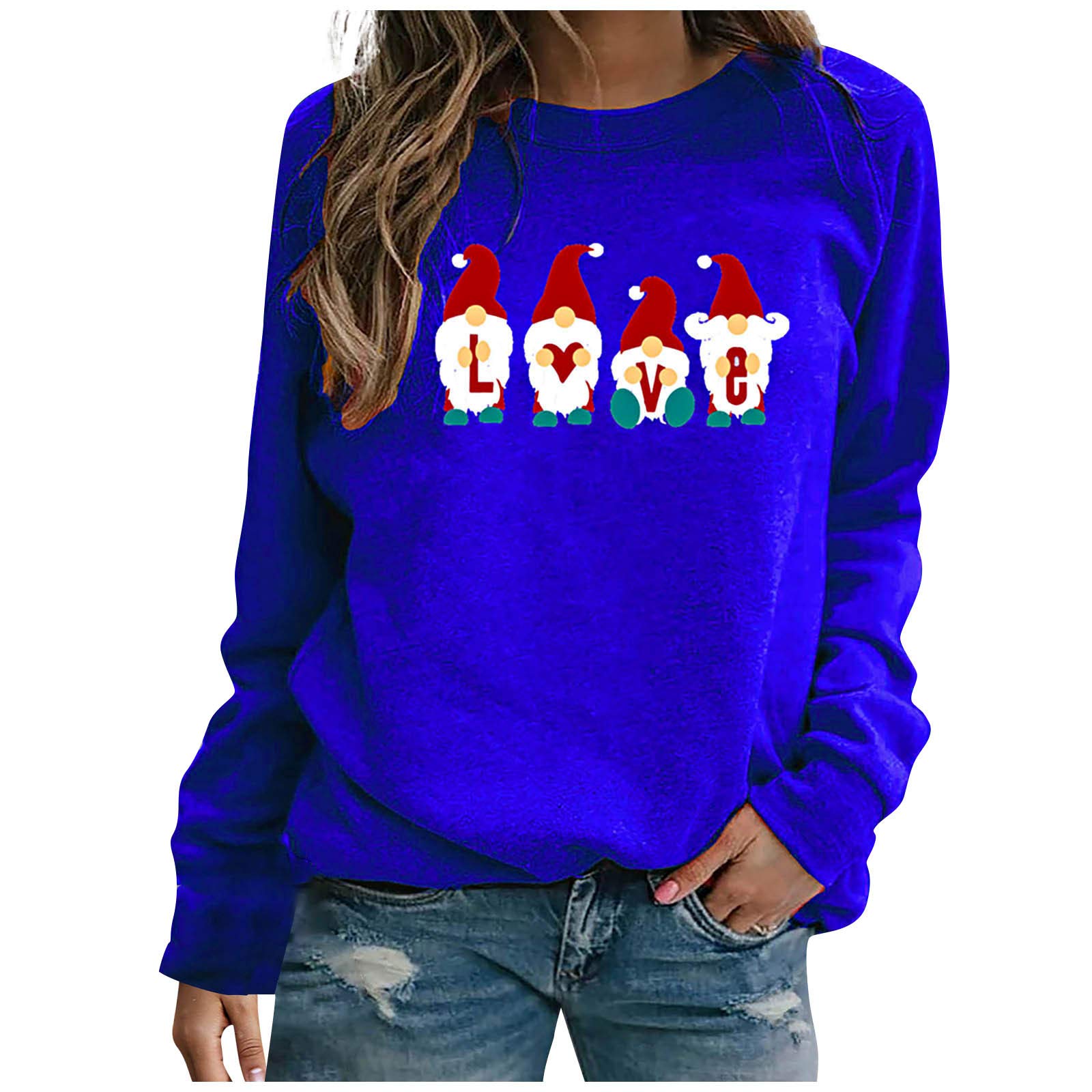 Franterd Women's Plus Size Merry Christmas Graphic Tee - Casual Long Sleeve Christmas Print Pullover Sweatshirt - Perfect for Holiday Parties, Family Gatherings & Festive Outfits