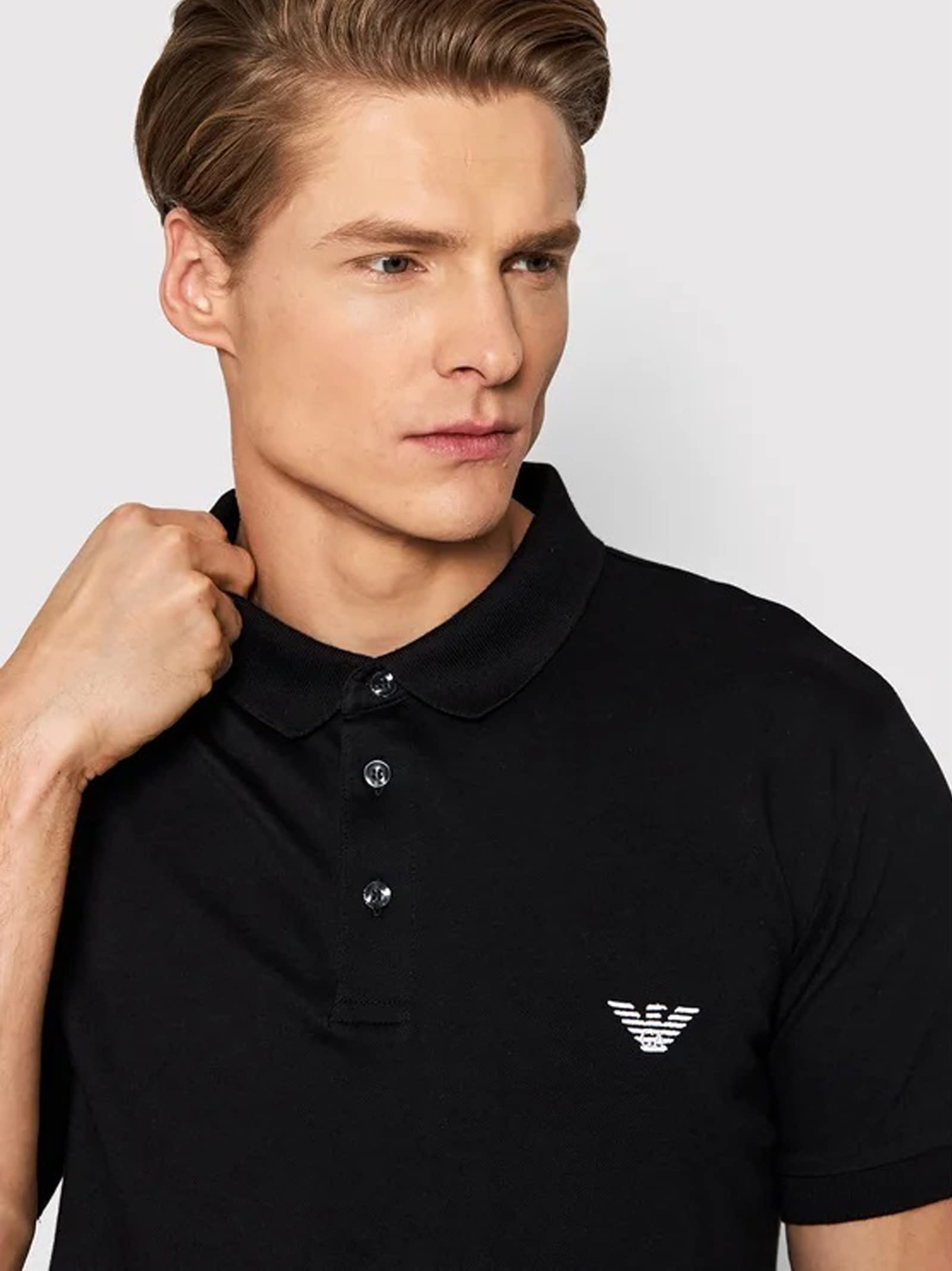 Emporio Armani Men's Embroidered Logo Polo Shirt - Classic Casual Wear for Business & Leisure Outfits