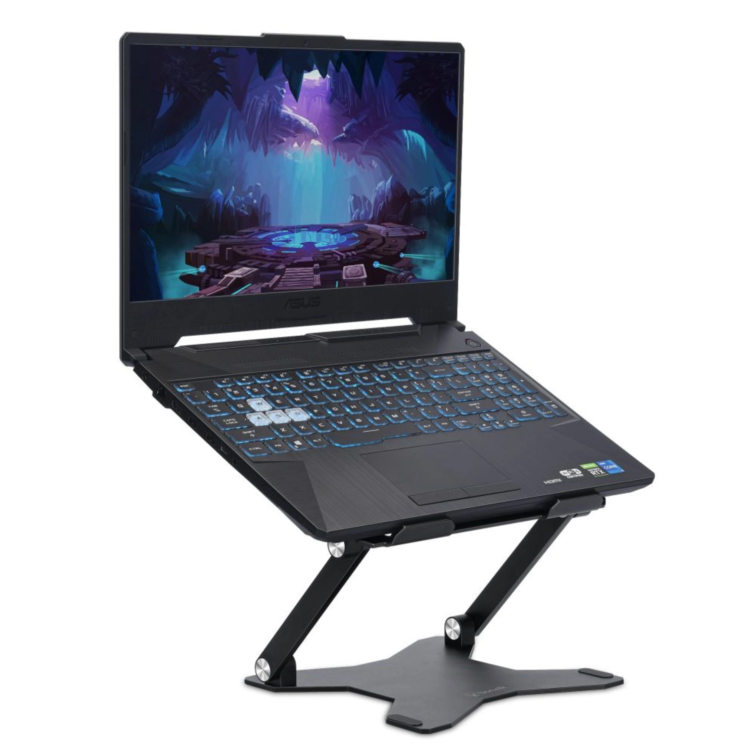 Bonelk Elevate Flow Adjustable Laptop Stand - Ergonomic Aluminum Computer Riser for Desk (Black) - Perfect for Home Office, Workstation & Coffee Shop Use
