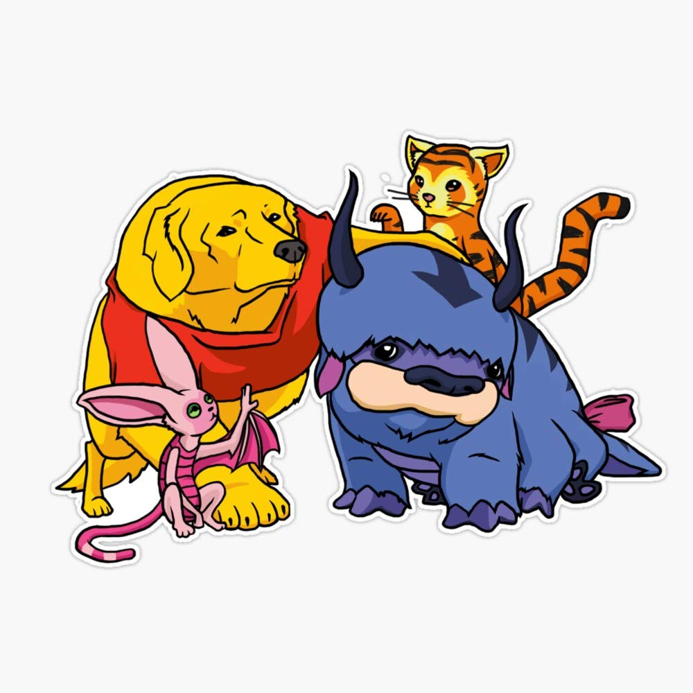 Naga The Poohlar Bear Dog & Friends Waterproof Vinyl Stickers - 5