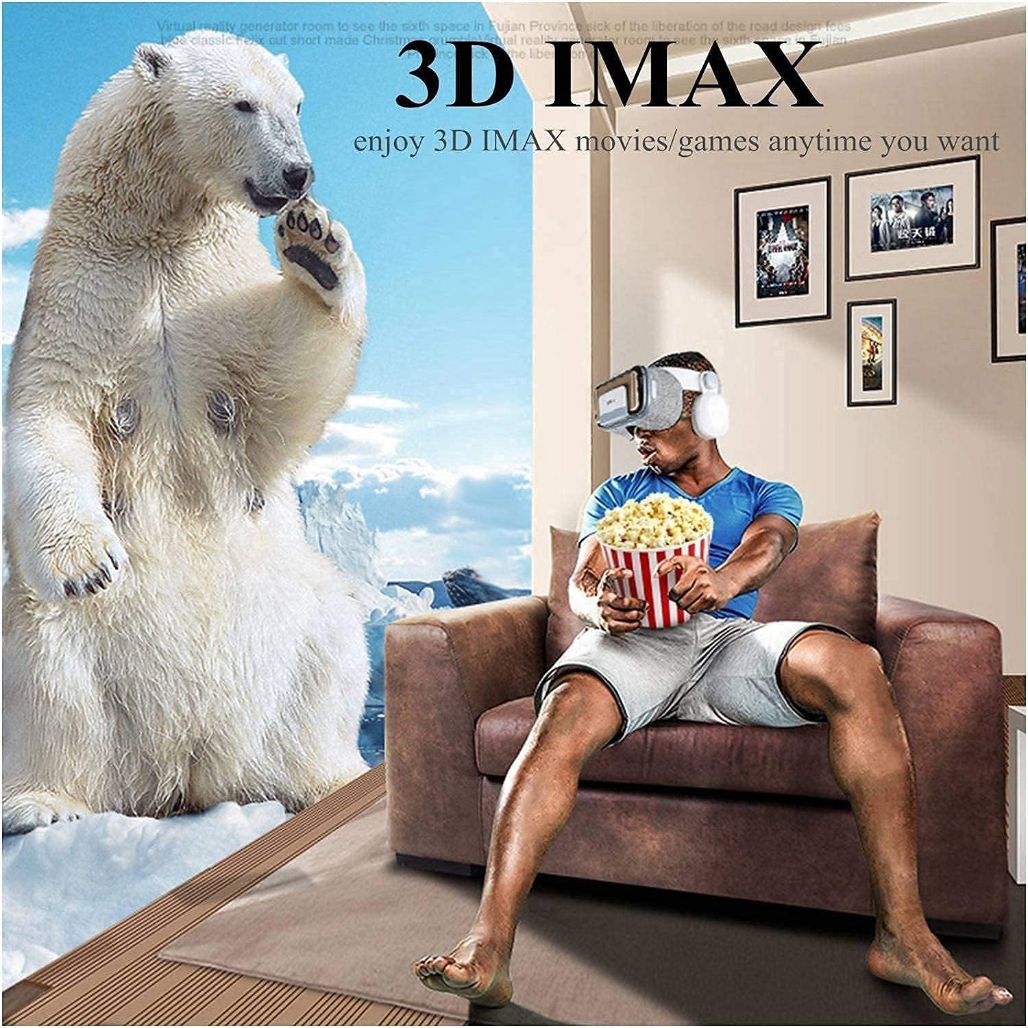 Best VR Headset for Movies & Gaming - 3D Virtual Reality Goggles with HiFi Headphones, 360° Surround Sound for Immersive Experience | Perfect for Home Entertainment, Travel & Virtual Tours