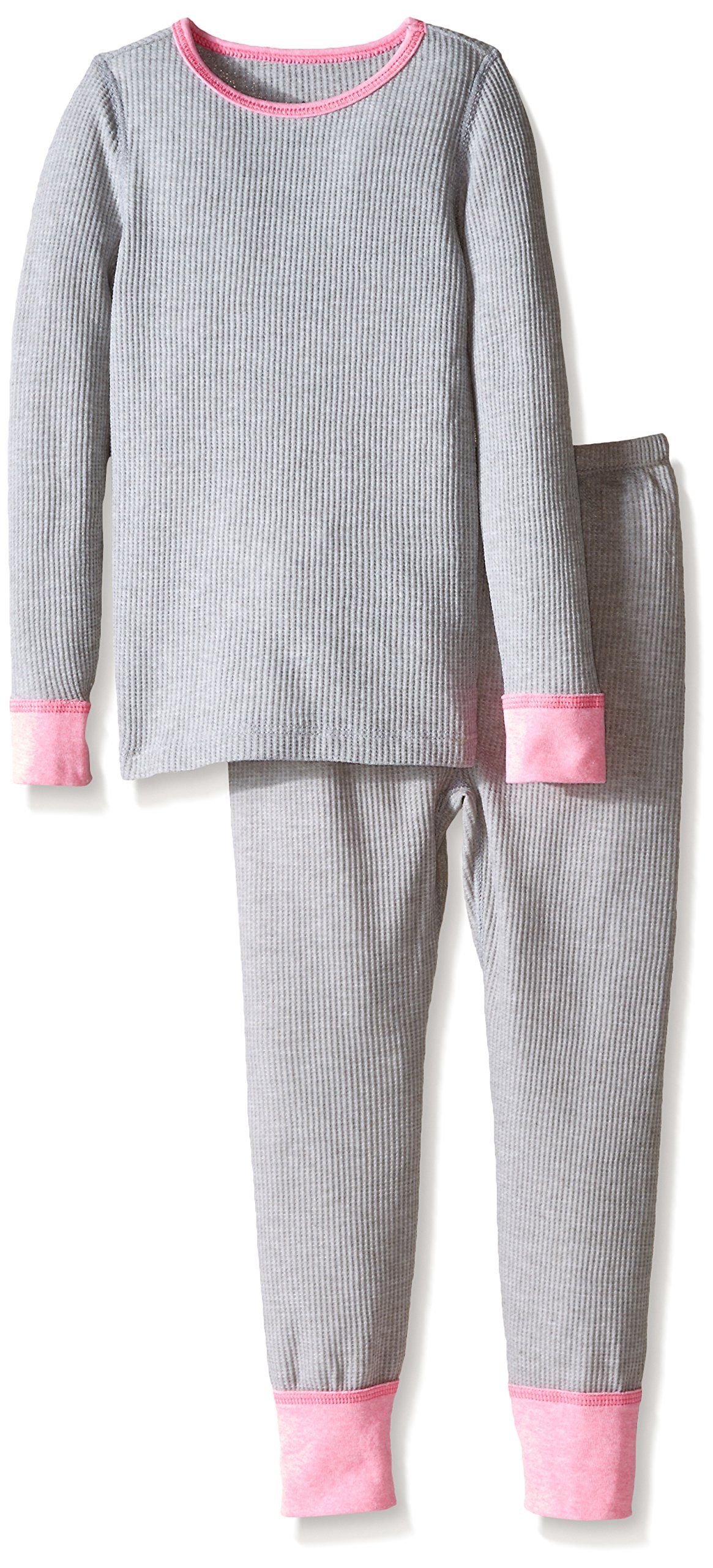 Fruit of the Loom Girls' Waffle Thermal Underwear Set - Soft Cotton Long Sleeve Top & Pants for Winter Warmth - Perfect for Cold Weather, School, and Outdoor Activities