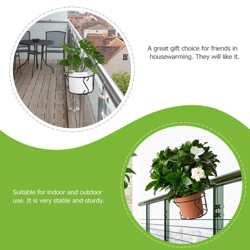Healifty 2 Pack Iron Flower Stand Hanging Planter - Wall Mounted Plant Holder for Indoor/Outdoor Decor, Garden Organizer, Flower Pot Display (Ideal for Balcony, Patio, Living Room & Office Decor)