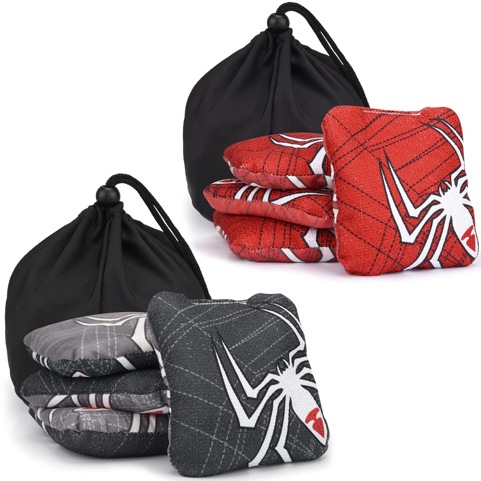 Premium Regulation Cornhole Bags Set of 4/8 - Professional Slick & Stick Bean Bags for Cornhole Game | Includes Storage Bag | Perfect for Backyard Parties, Tailgating, and Outdoor Family Fun