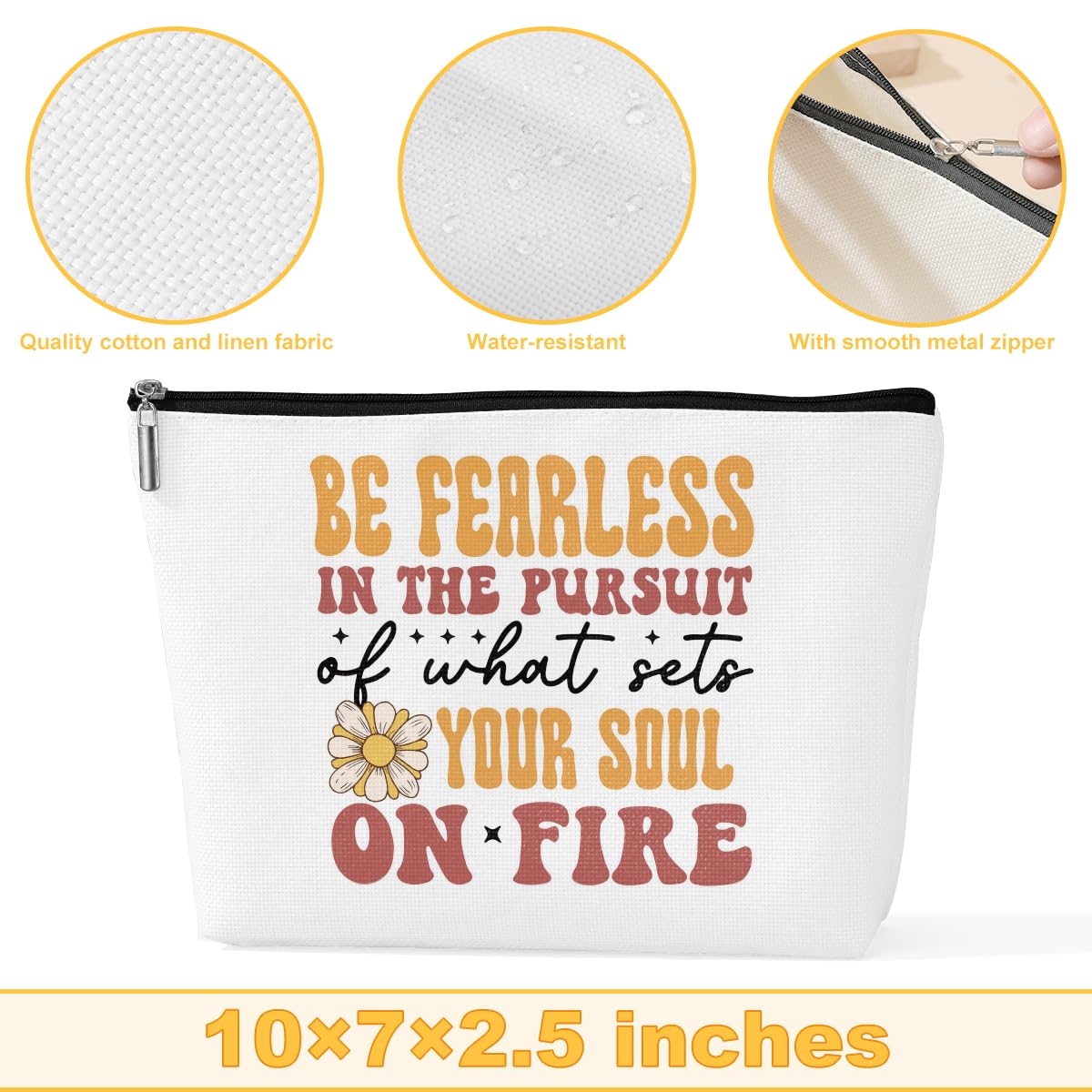 Self Love Motivational Makeup Bag - Inspirational Gifts for Women, Best Friend, Coworker, BFF, Daughter (Mother's Day, Birthday Gifts) - Positive Affirmation Cosmetic Pouch for Daily Encouragement - Perfect for Travel, Gym & Work Essentials