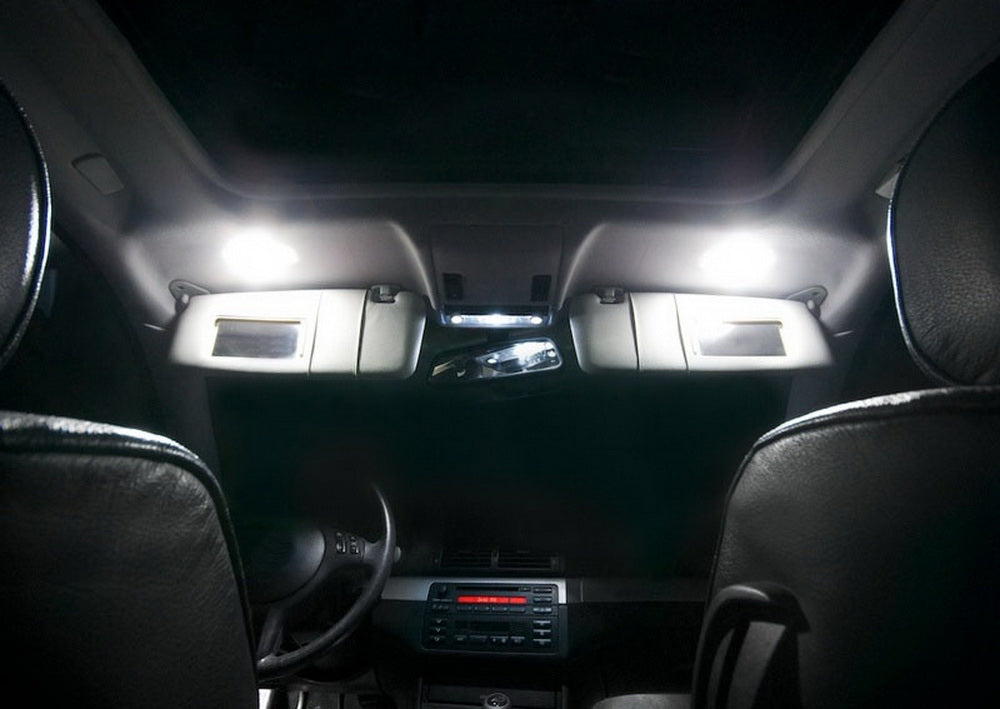 2 Pack White Full LED Sunvisor Vanity Mirror Lights for BMW E88 E93 F32 1 3 4 Series - Premium Interior Lighting Upgrade for Night Driving & Makeup Application