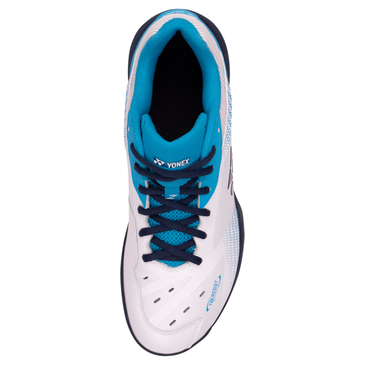 Yonex Power Cushion 65 Z3 Badminton Shoes for Men & Women - Lightweight Court Shoes with Cushioning Technology (White/Ocean Blue) - Perfect for Indoor Badminton, Squash & Tennis Matches