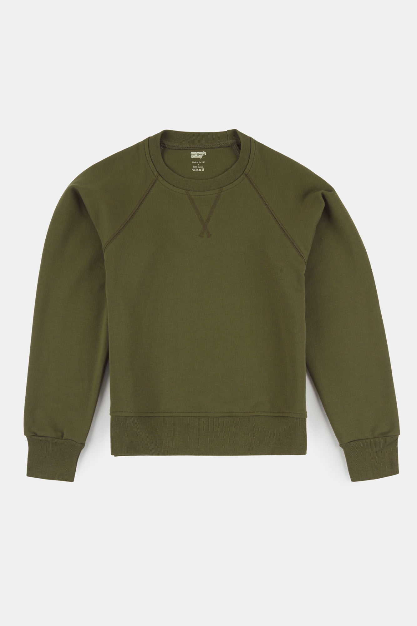 Women's Olive Raglan Sweatshirt - Soft Long Sleeve Casual Pullover for Everyday Wear | Perfect for Lounge, Workout & Street Style