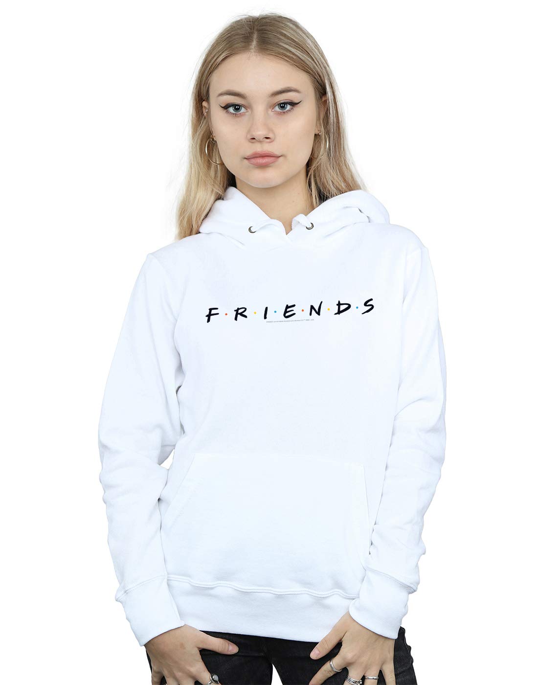 Friends Women's Text Logo Hoodie - White X-Large | Soft Pullover Sweatshirt for Casual Wear, Lounge & Street Style
