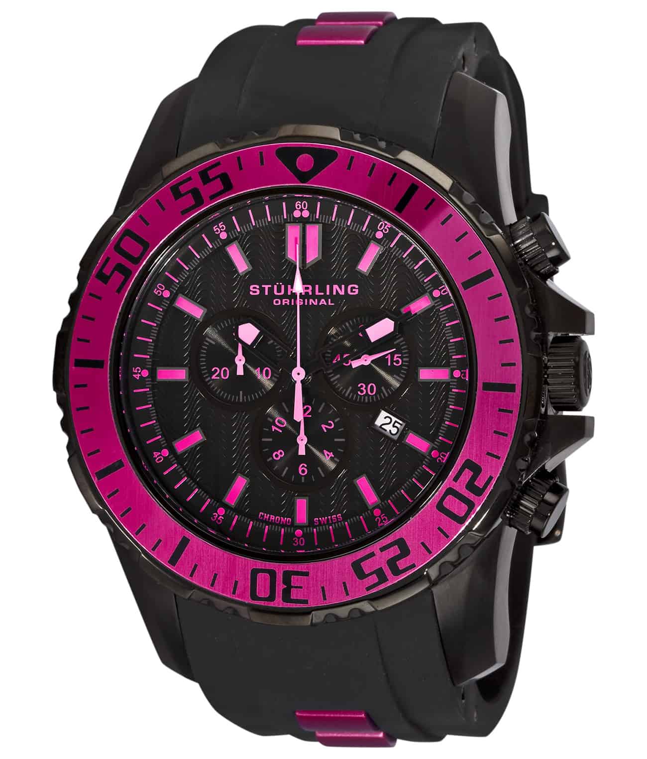 Black Dial / Black PVD Case / Black Silicone Strap Black PVD Tang Buckle
