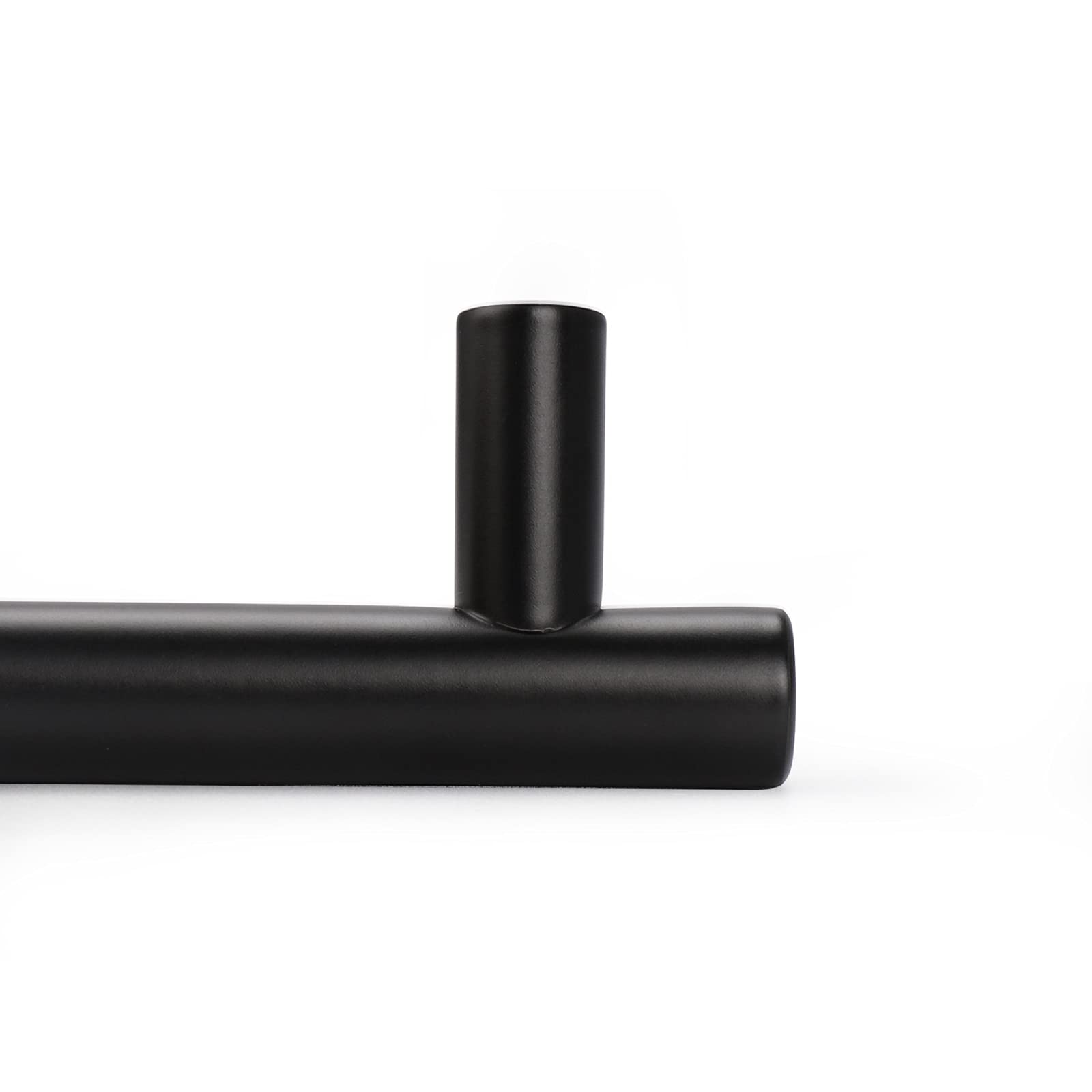 20 Pack Flat Black Modern Cabinet Pulls - Stainless Steel T Bar Dresser Handles for Kitchen Cabinets & Cupboards (6-1/3