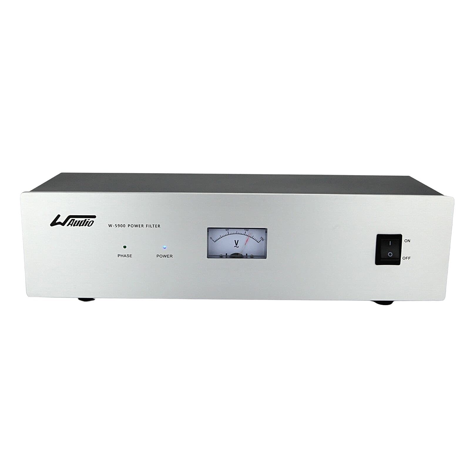 Premium AC Noise Power Conditioner - Mains Purifier & Surge Protector with US Outlets for Audio/Video Equipment | Eliminates Electrical Noise for Home Theater & Studio Use (Silver)