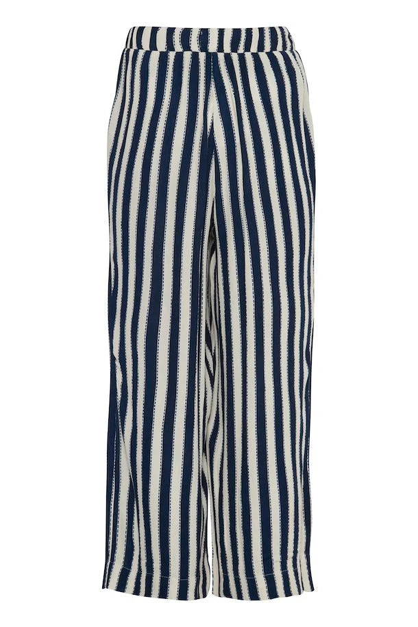 Marrakech Wide Leg Pants for Women - Bohemian Striped Palazzo Trousers with Elastic Waist | Perfect for Yoga, Beach Vacation & Summer Outfits