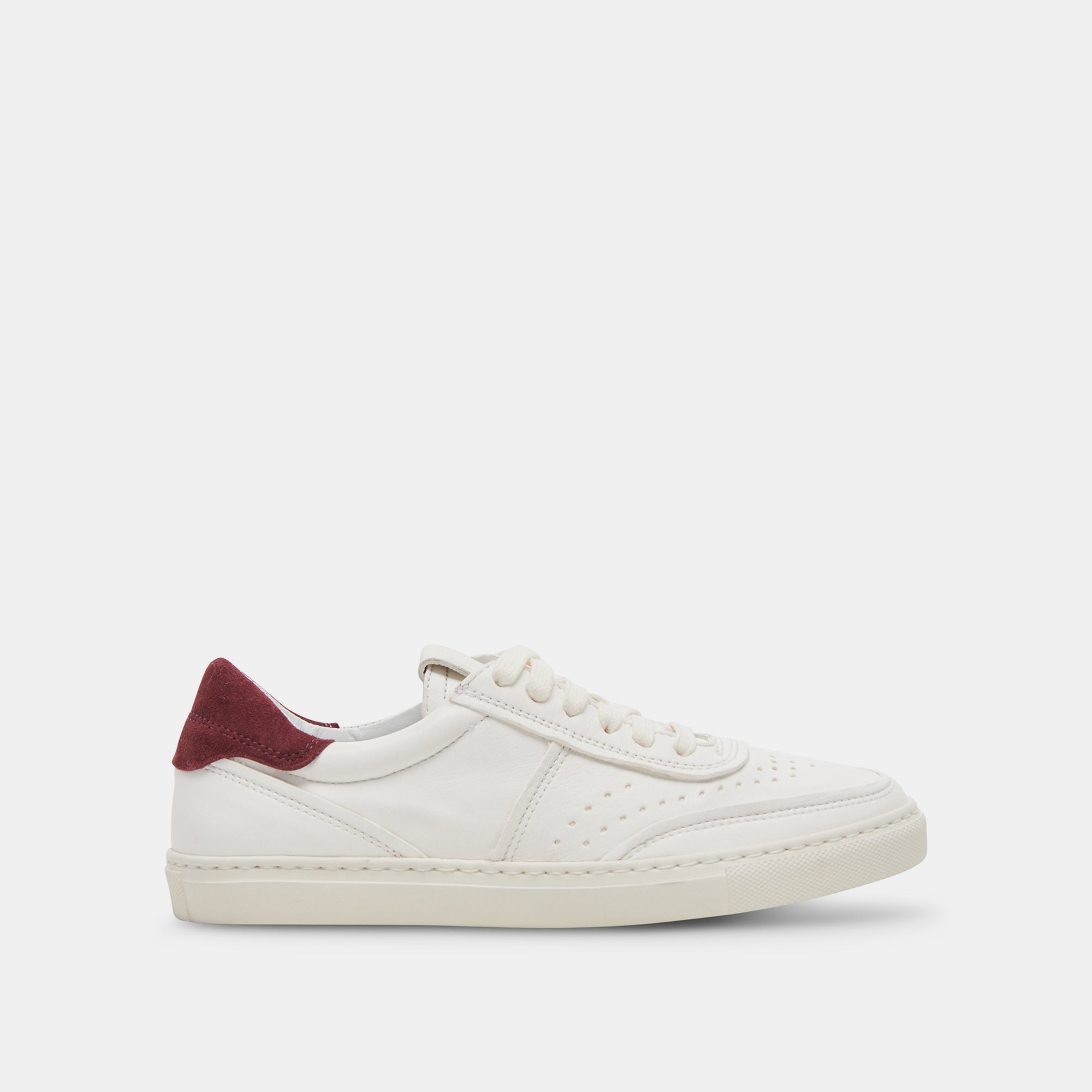Boden White & Maroon Leather Sneakers for Women - Comfortable Casual Shoes for Walking, Running, and Everyday Wear