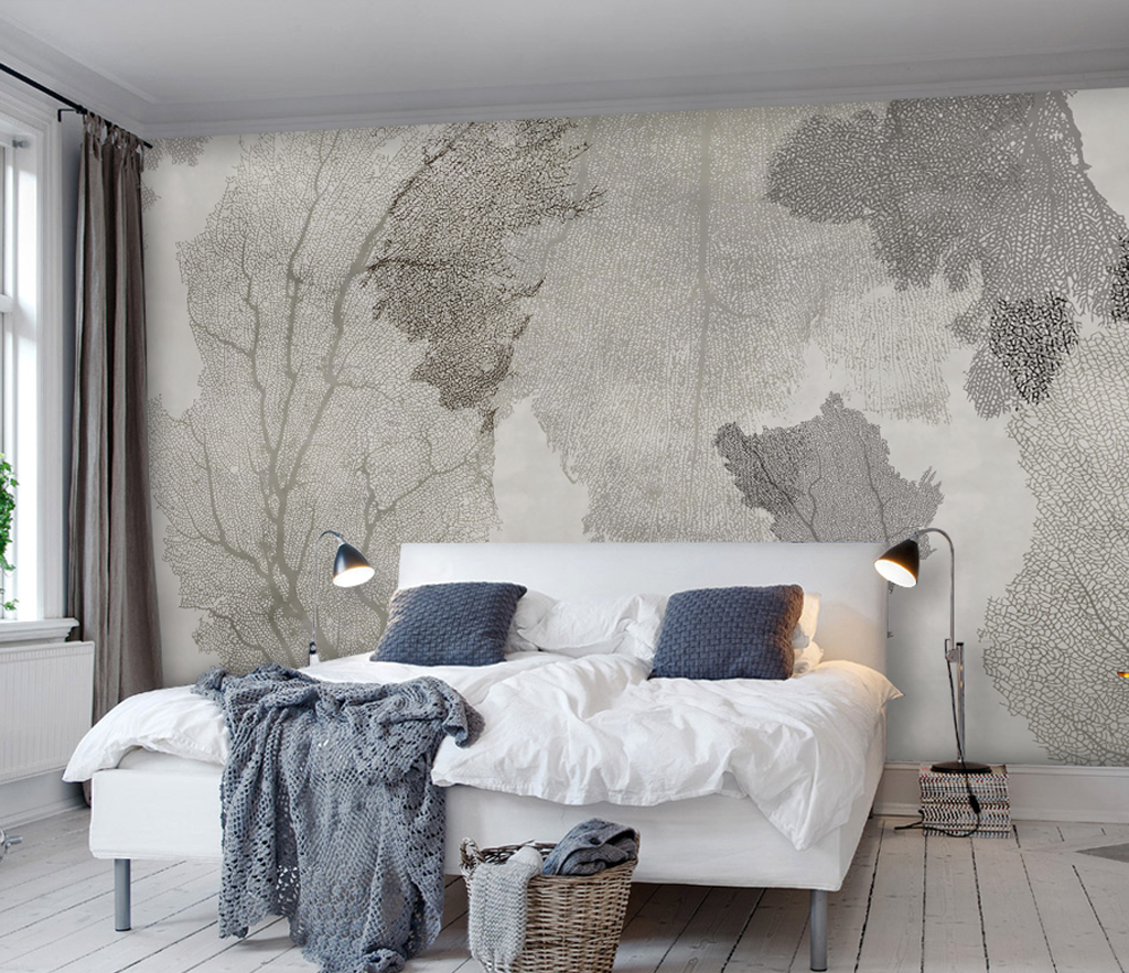 Trace Textured Tree Wallpaper Murals - Nature-Inspired Peel & Stick Wall Décor for Living Room, Bedroom & Nursery | Easy DIY Home Decoration