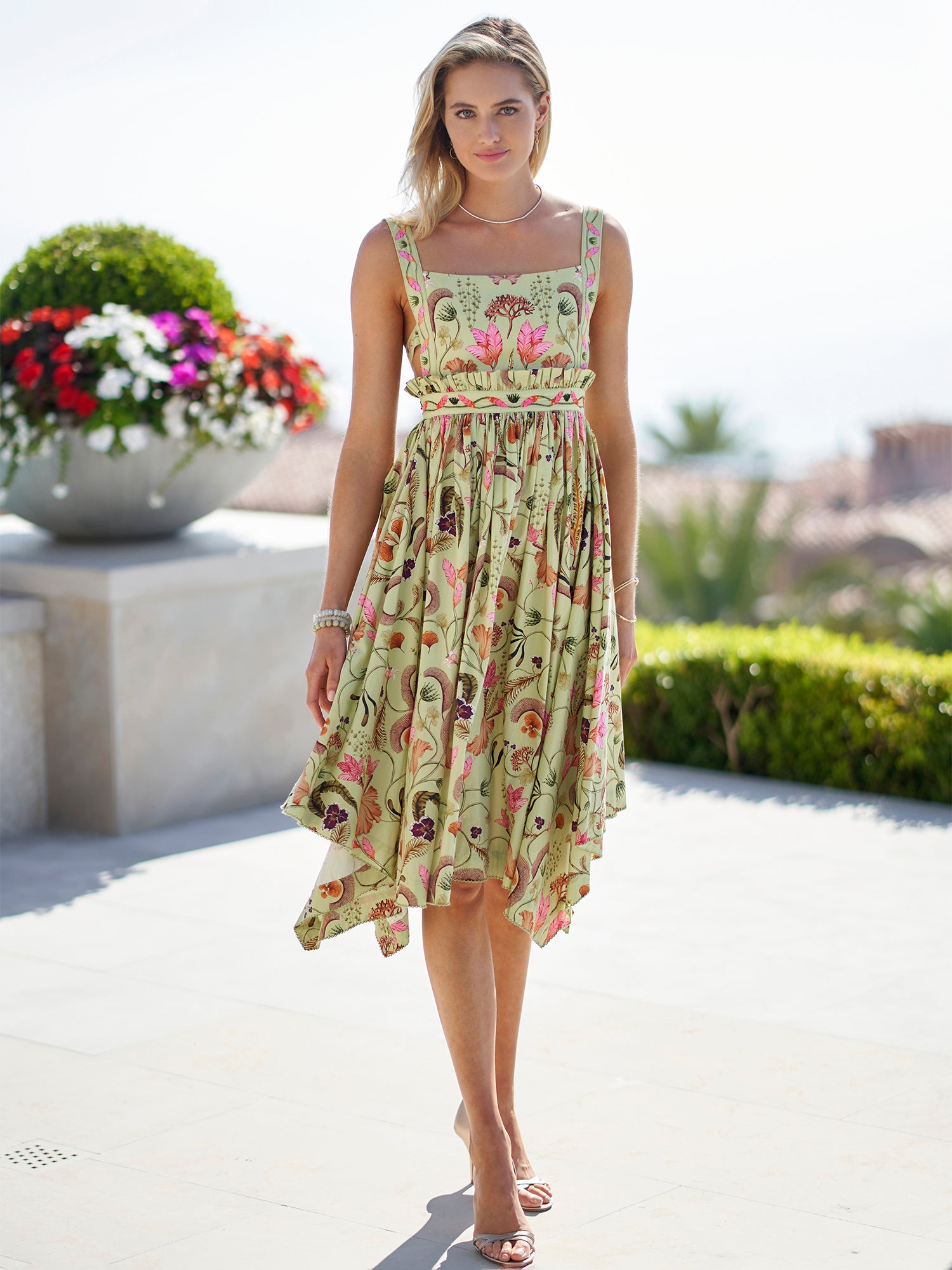 Lunatus Women's Midi Dress - Flowy Summer Casual Dress with Pockets | Perfect for Beach, Vacation, and Everyday Wear