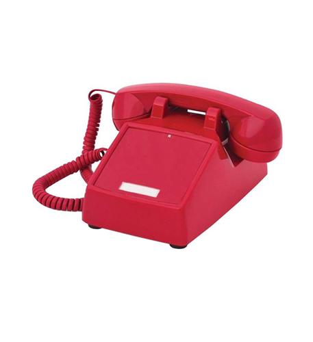 ITT 2500NDL RD VBA NDL Red Desk Phone - Vintage Rotary Dial Telephone for Home, Office & Retro Decor