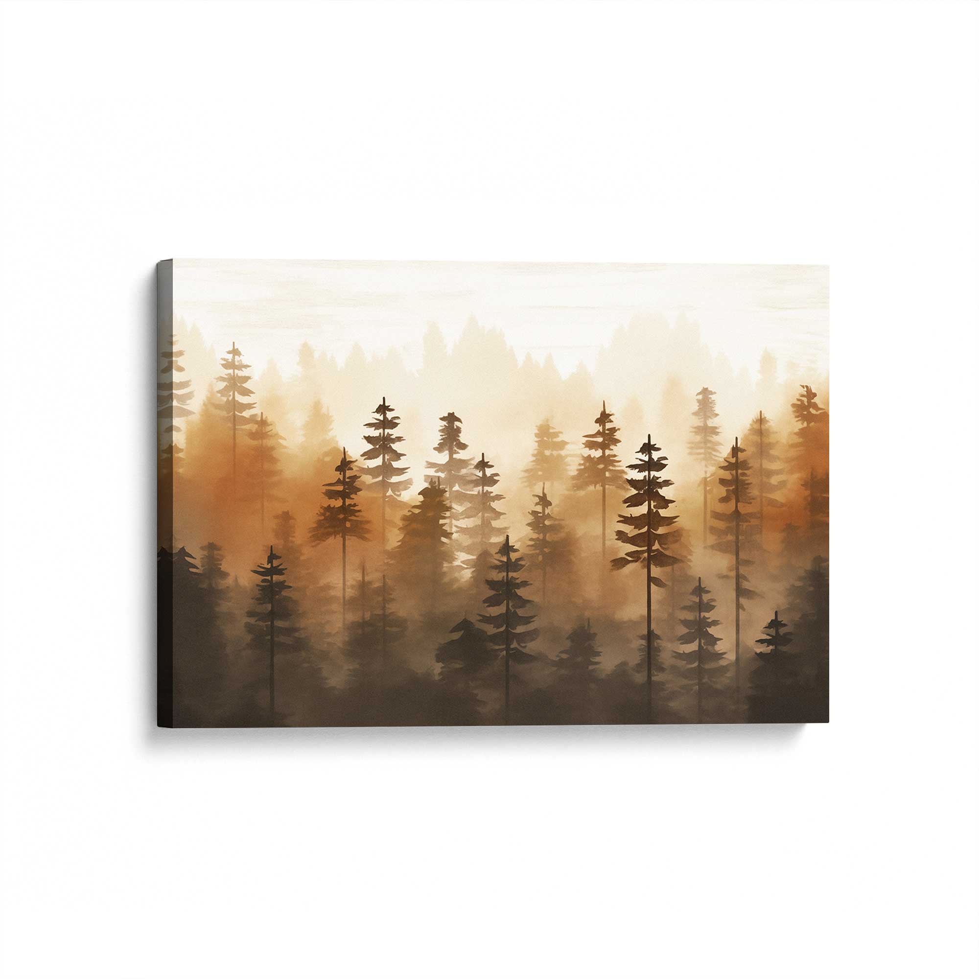 Golden Mist Woodland Canvas Print - Nature Wall Art for Living Room, Bedroom & Office Decor
