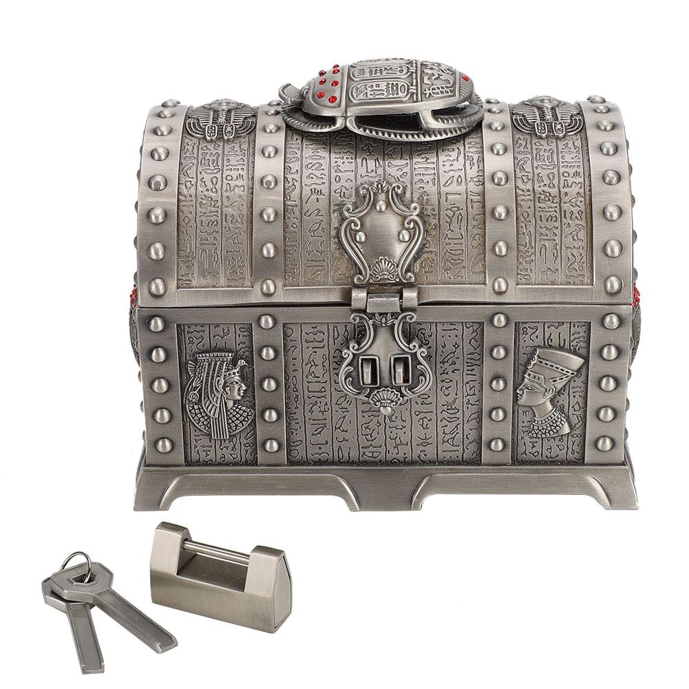 Vintage Jewelry Box with Lock - Elegant Ring Necklace Organizer Case for Women | Perfect for Travel, Home Storage & Gift Giving