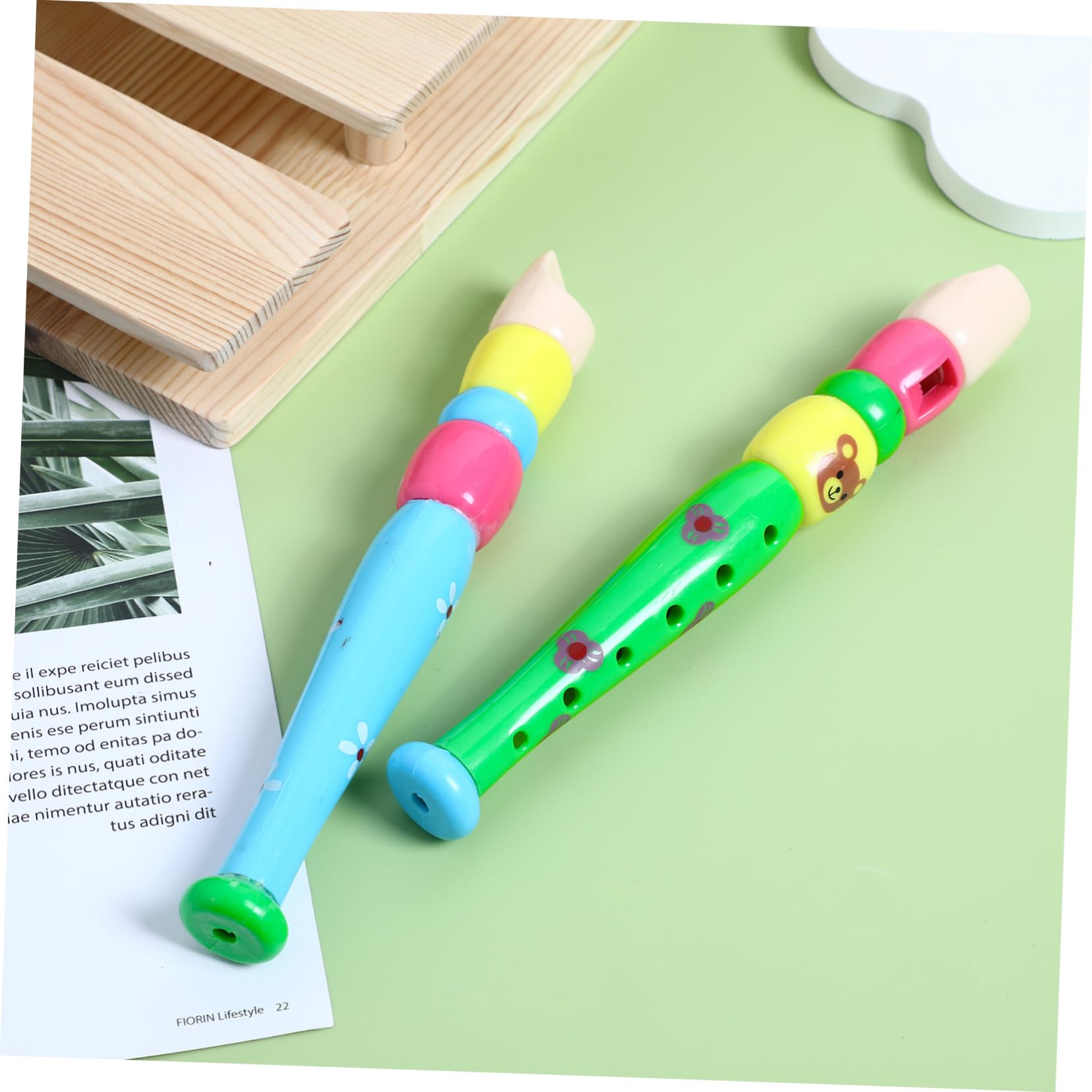2-Piece Recorder Flute Toy Set for Kids - Plastic Clarinet & Saxophone Musical Instruments with Recordable Buttons - Fun Educational Toys for Toddlers & Beginners - Perfect for Music Lessons, Playtime & Early Childhood Development