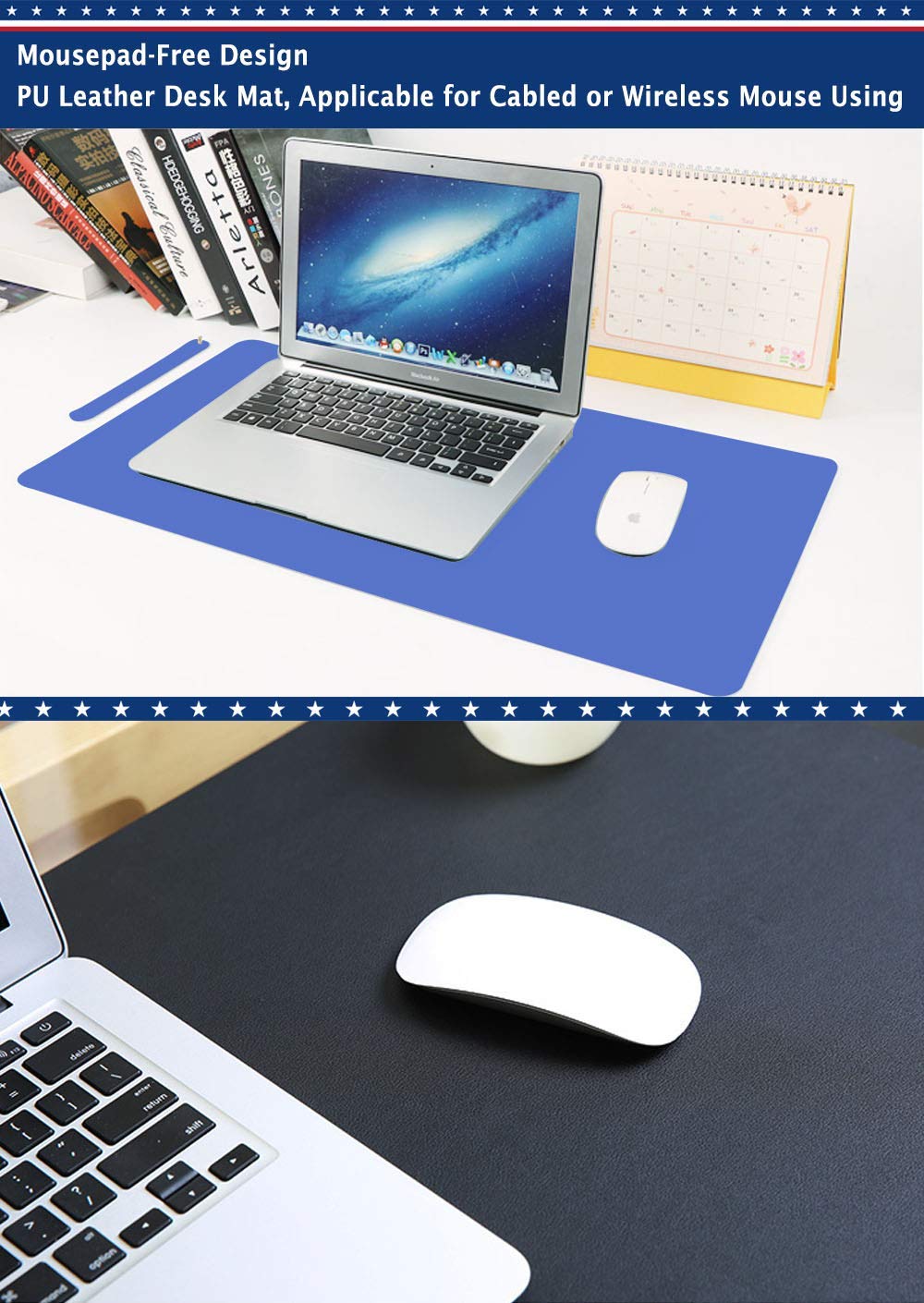 Premium PU Leather Desk Mat - Extra Large 24x48 Inch Office Writing Pad, Laptop & Keyboard Protector for Computer Desks - Ideal for Women, Kids & Home Office Use - Perfect for Work, Study & Gaming
