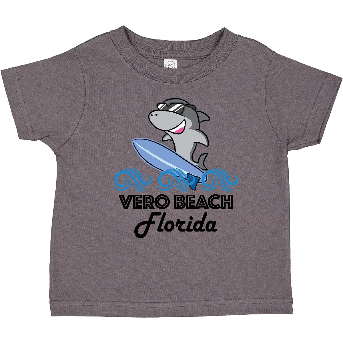 Inktastic Vero Beach Florida Vacation Funny Shark Toddler T-Shirt - Cute Graphic Tee for Boys & Girls - Perfect Beach Trip Souvenir & Casual Wear