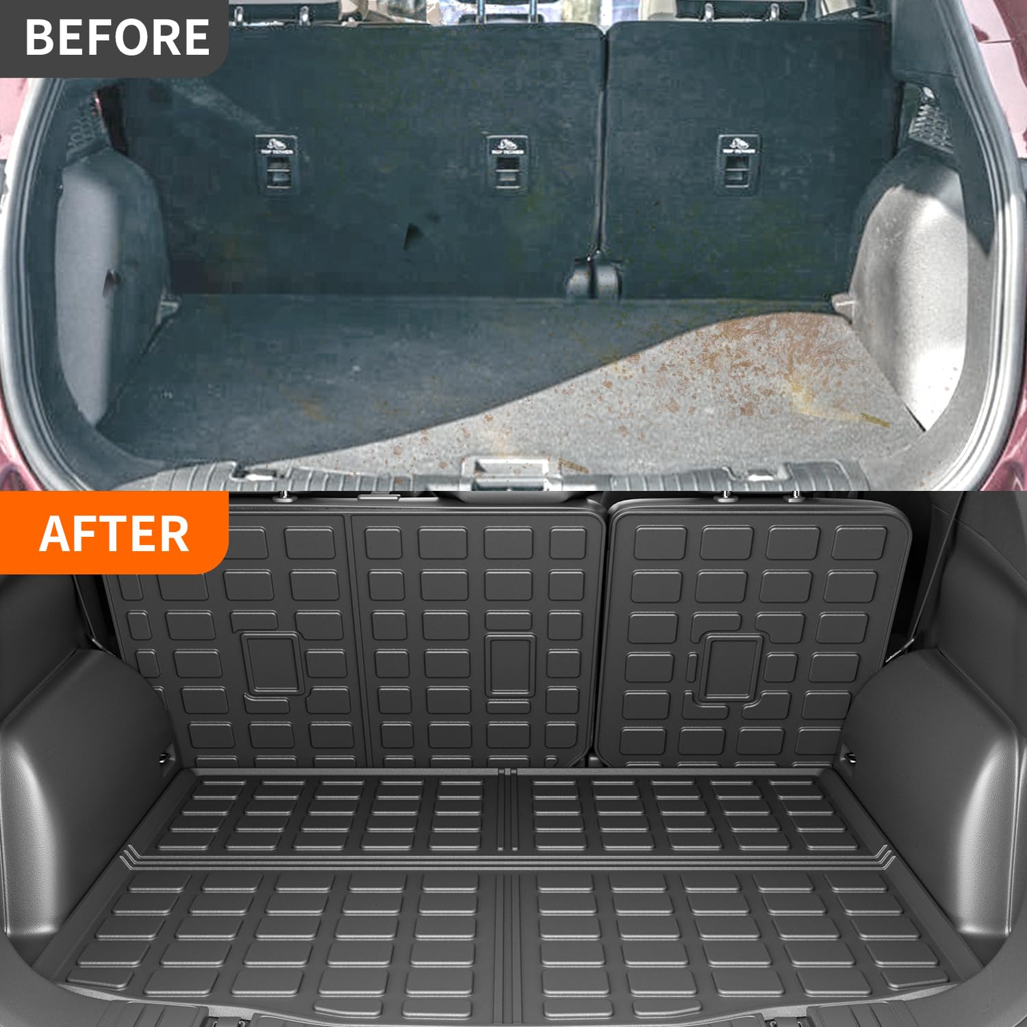 2020-2025 Ford Escape Trunk Liner Mat - Heavy Duty TPE All Weather Cargo Mat Protector with Backrest Cover | Perfect for Road Trips, Camping & Grocery Hauling | Compatible with Ford Escape SUV Accessories
