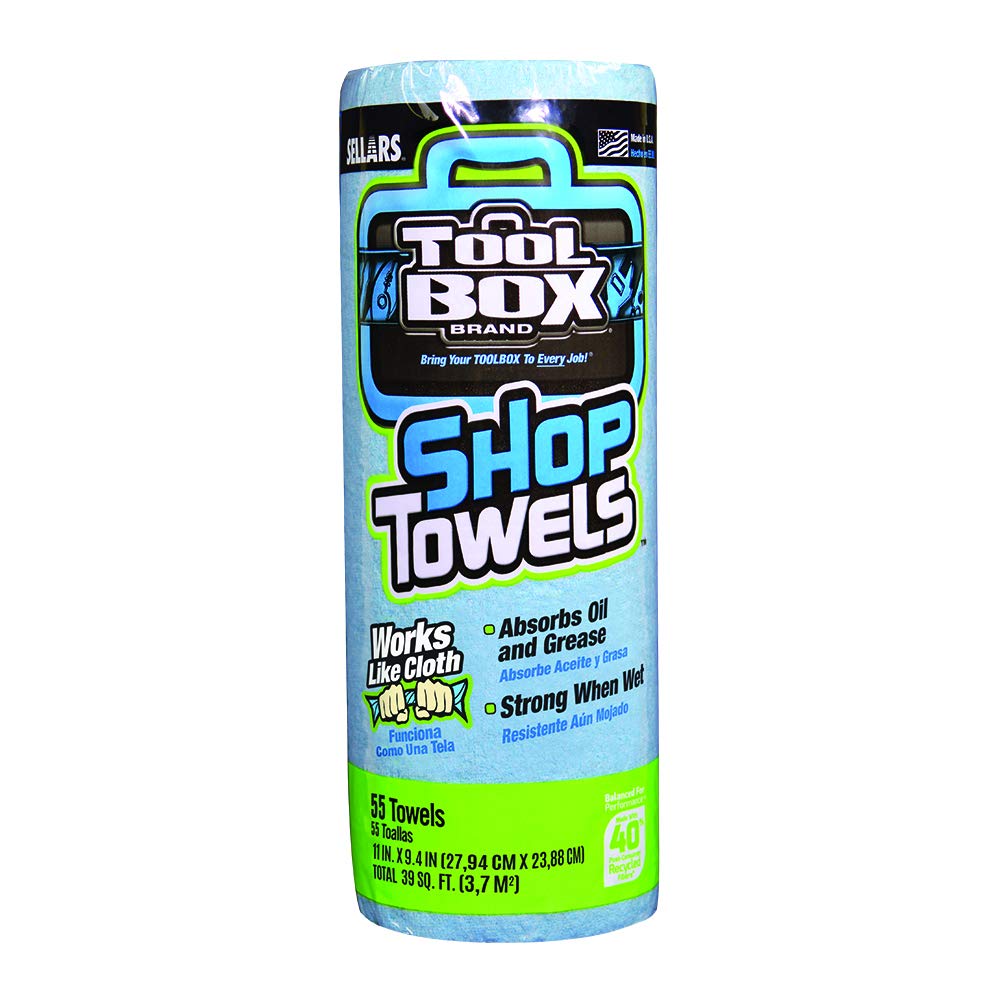 Sellars 54400 Z400 Shop Recycled Disposable Blue Paper Towels, 11