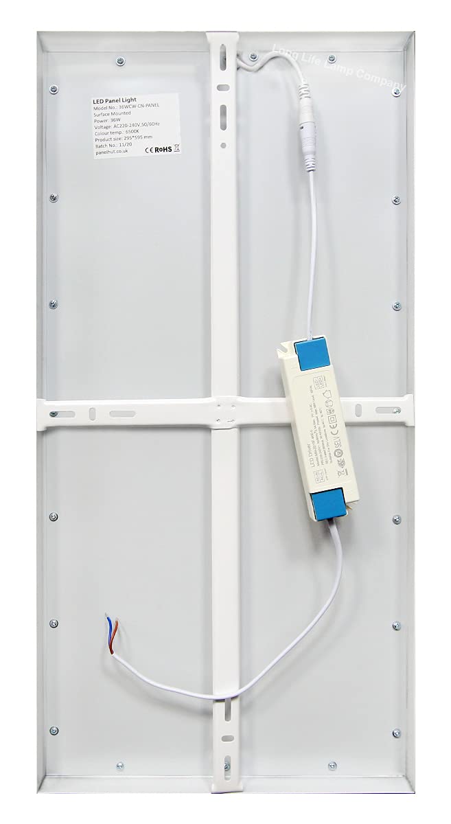 36W LED Panel Ceiling Light 300x600mm Cool White 6500K Surface Mount with Driver - Perfect for Office, Classroom, and Commercial Spaces