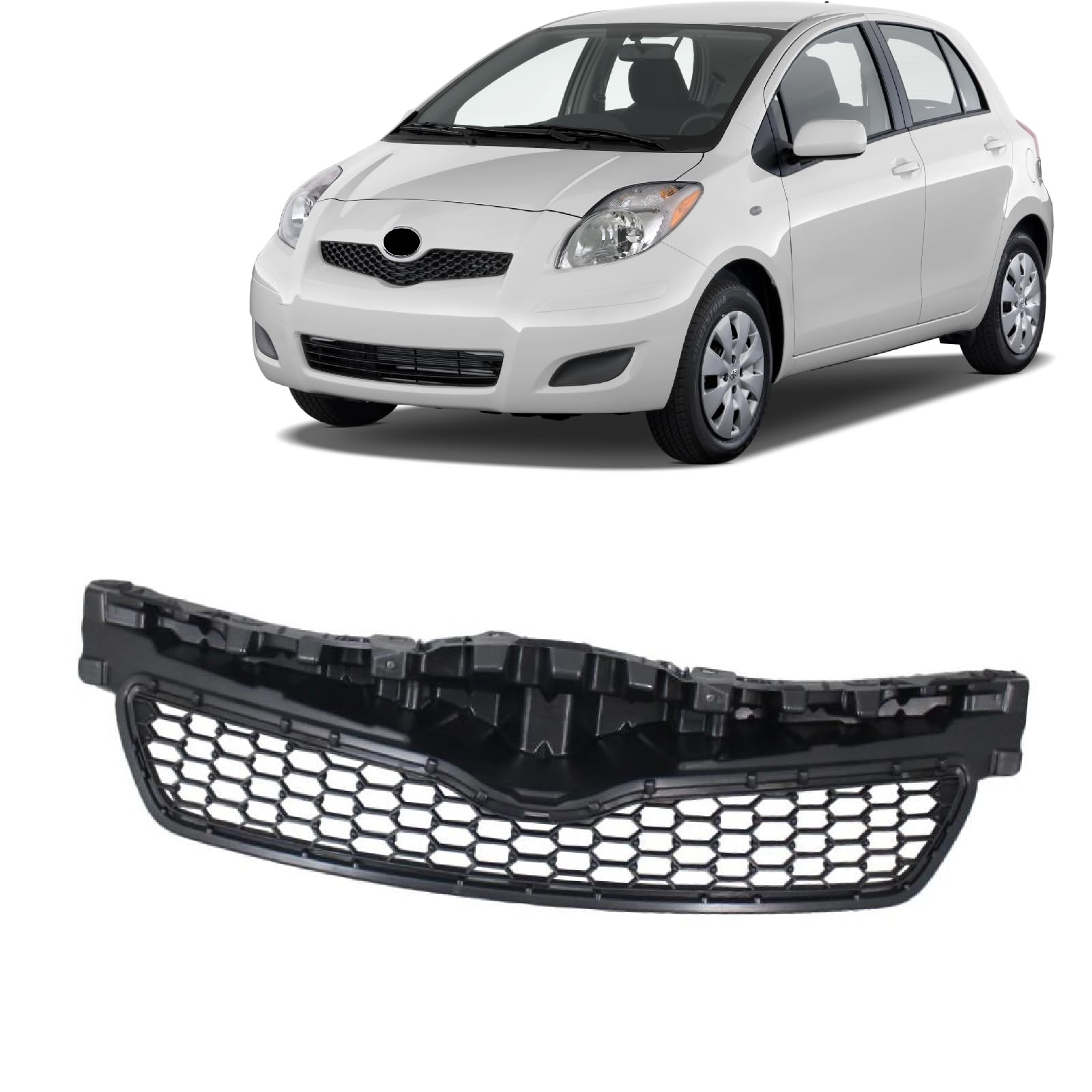 CarPartsDepot Front Grille Grill Compatible With Toyota Yaris (2012-2014 Yaris SE) - Perfect Replacement for Damaged Grilles & Custom Upgrades