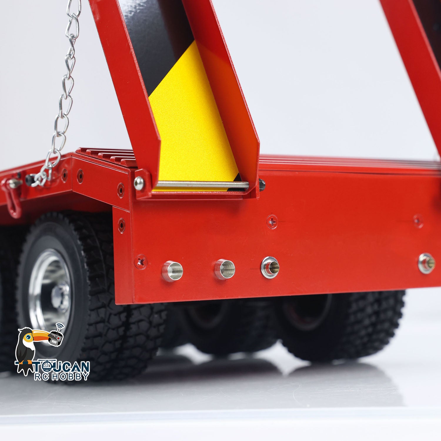 1/14 Scale RC Tractor Truck Metal Semi Trailer with 4 Axles - Remote Control Car Accessory for Hobbyists, DIY Assembly & Painted Model (Perfect for RC Racing, Construction Site Play & Collector Displays)