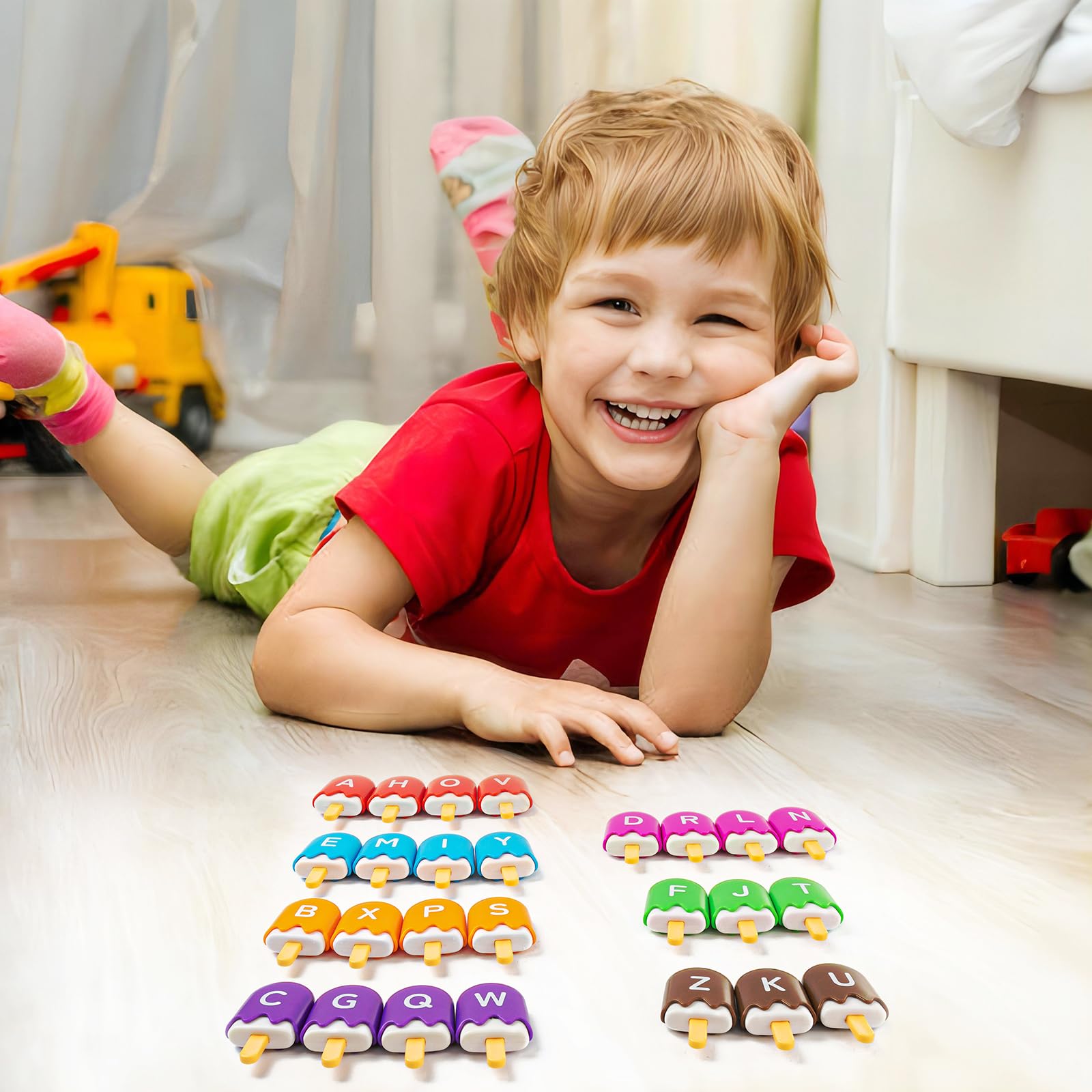 52 Pcs ABC Alphabet Popsicles - Educational Alphabet Learning Toys for Toddlers & Preschoolers - Letter Matching Game for Classroom & Homeschool - Perfect for Early Childhood Education & Interactive Play