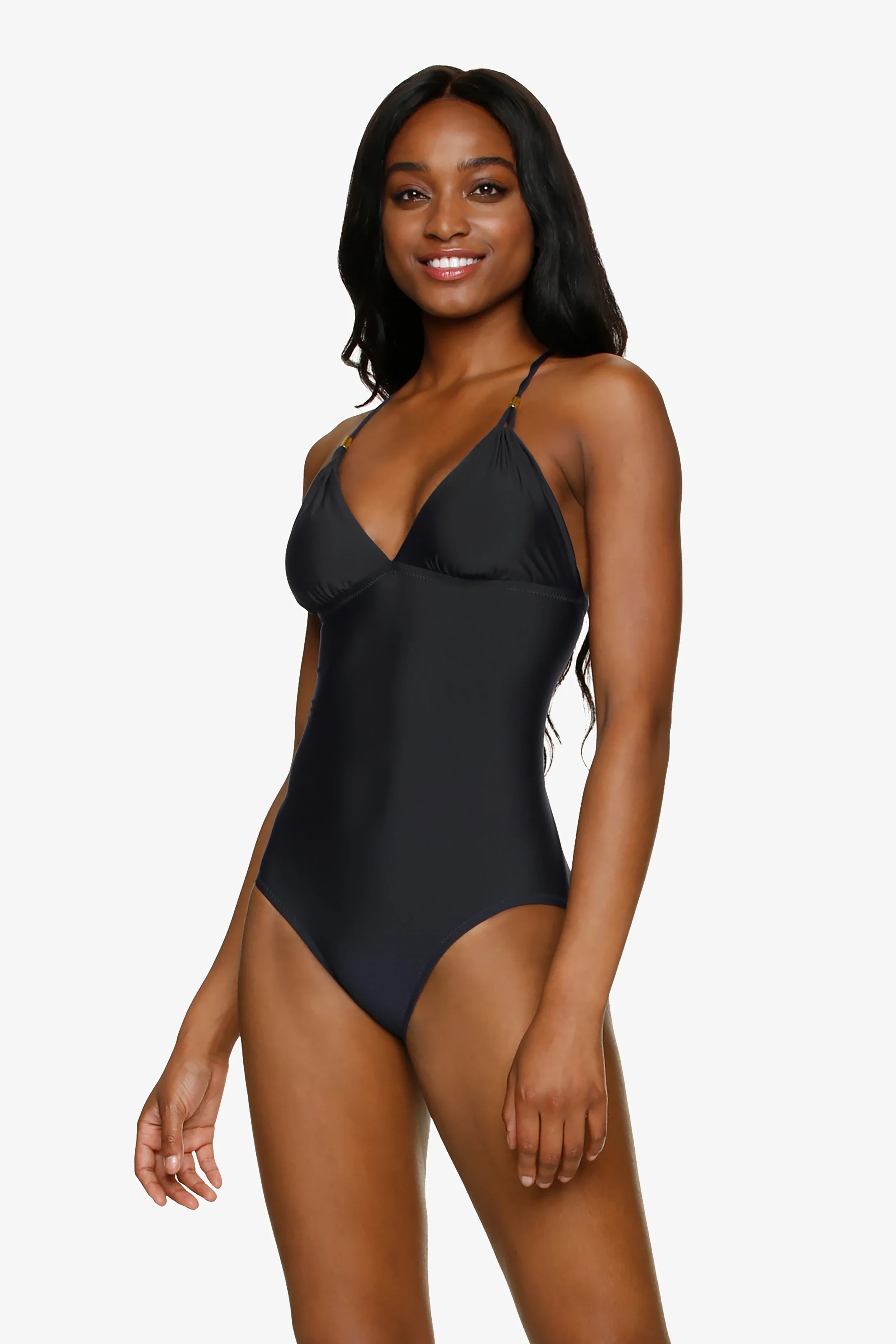 Lattice Back One Piece Swimsuit | Sexy Black Monokini for Women - Perfect for Beach Vacations, Pool Parties, and Summer Getaways