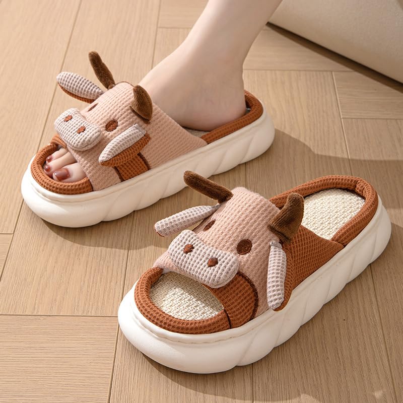 Yoroka Cartoon Slippers for Women - Cute Animal Shaped House Shoes with Thick Soft Sole, Comfortable Indoor & Outdoor Slippers - Perfect for Home, Dorm, Lounge, and Travel Use