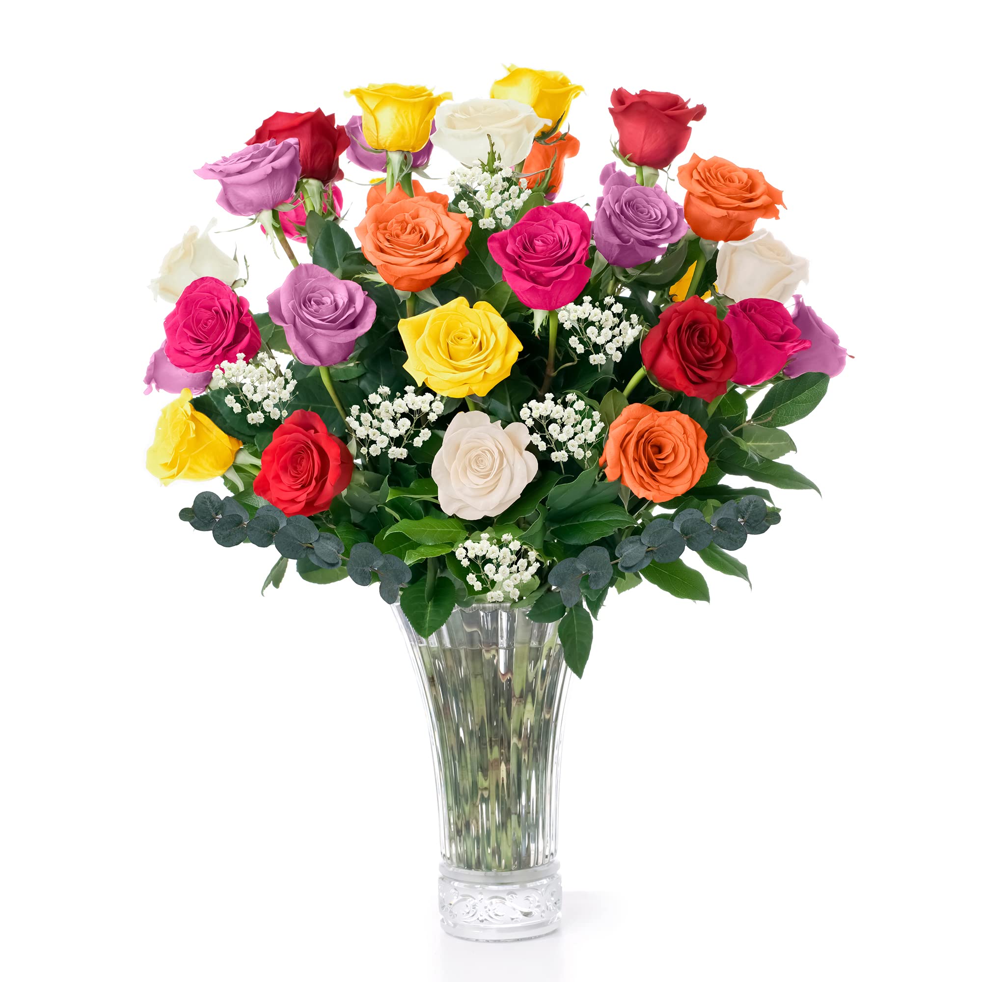 Fresh Cut Long Stem Roses Bouquet - 4 Dozen Assorted Farmhouse Roses for Delivery | Birthday Gifts for Women | Perfect for Weddings, Anniversaries & Romantic Surprises - Aquarossa Farms