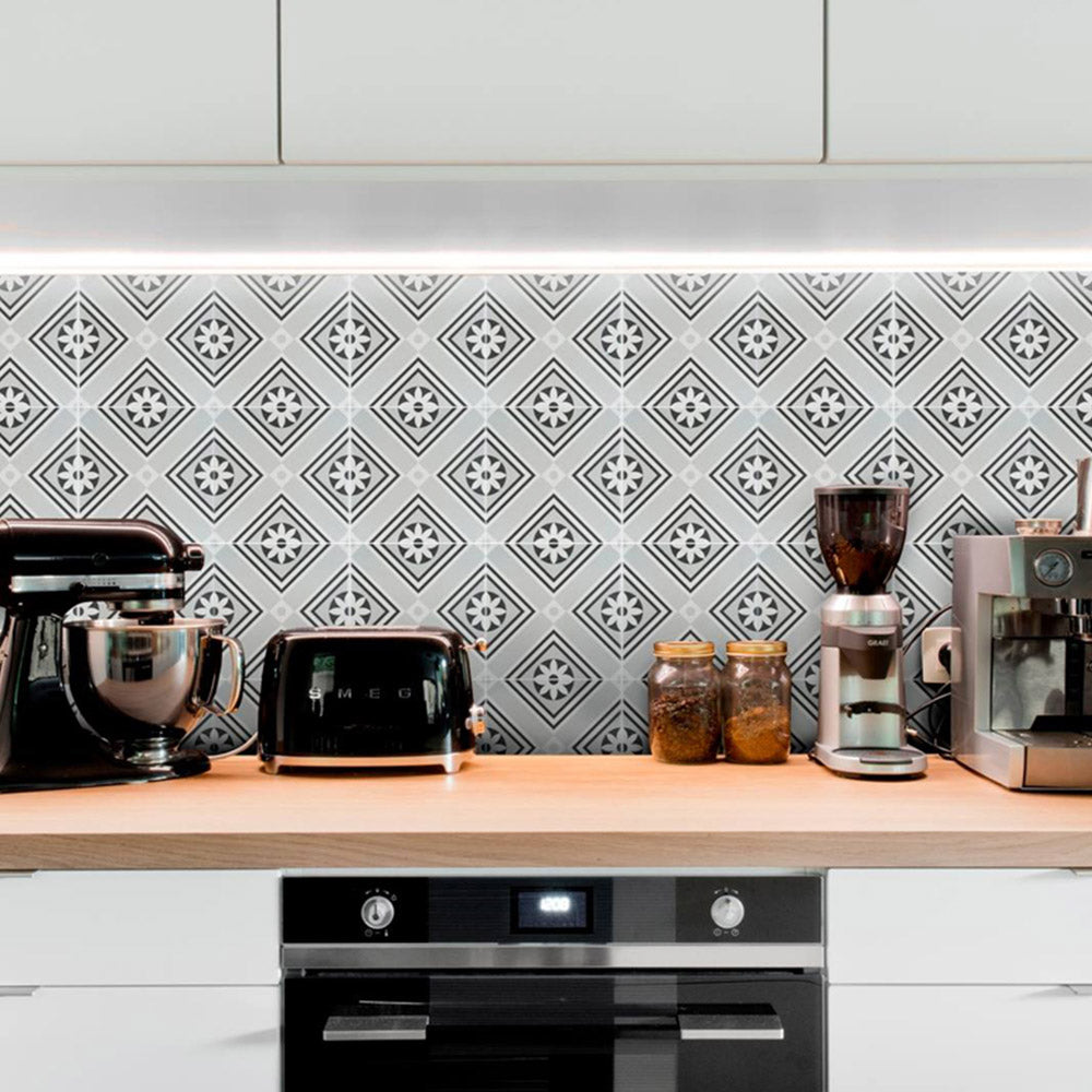 Heritage Cruce Encaustic Look 200x200 Matt Tile - Vintage Style Porcelain Floor and Wall Tiles for Kitchen, Bathroom, and Entryway Decor