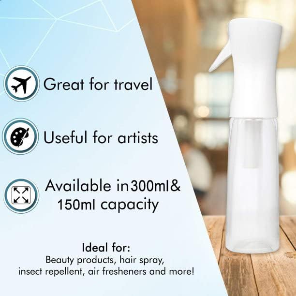 THECLOUDMALL® Fine Mist Spray Bottle - Continuous Water Sprayer for Hair Styling, Salon, Plants & Home Cleaning | Perfect for Hairstylists, Gardeners & Household Use