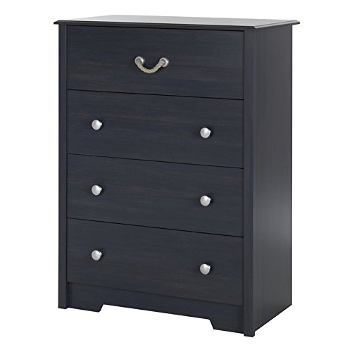 Rosebery Kids Contemporary 4-Drawer Dresser in Blueberry - Modern Children's Bedroom Storage Furniture for Clothes, Toys & Nursery Organization