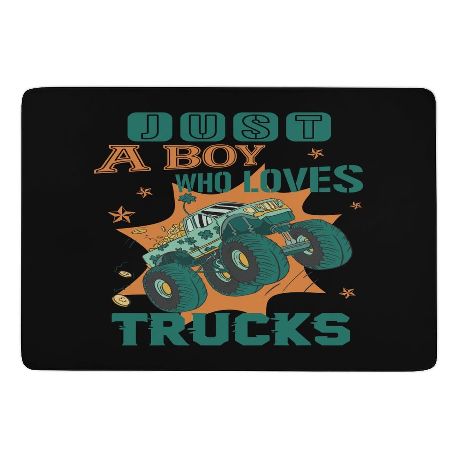 Non-Slip Foldable 3x5ft Truck Themed Area Rug for Kids - Playroom, Nursery, Bedroom & Dorm Decor | Boys Girls Teen Room Carpet | Living Room Dining Room Floor Mat