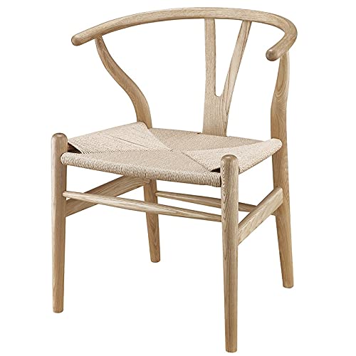 GUOSHUCHE Solid Ash Wood Wishbone Chair - Hans Wegner Y Chair Design, Modern Dining Room Armchair for Kitchen, Restaurant & Home Decor | Durable & Comfortable Seating Furniture